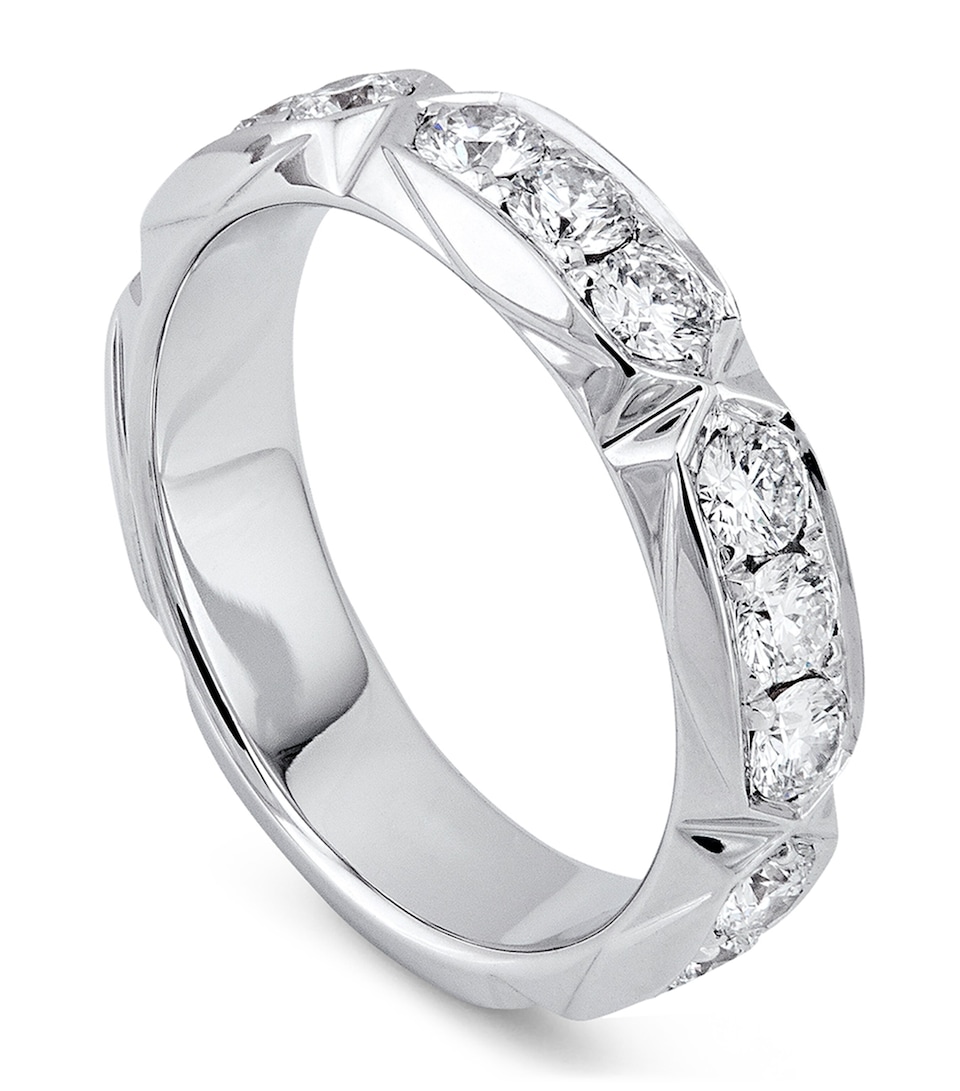 White Gold and Diamond Large Jazz Ring