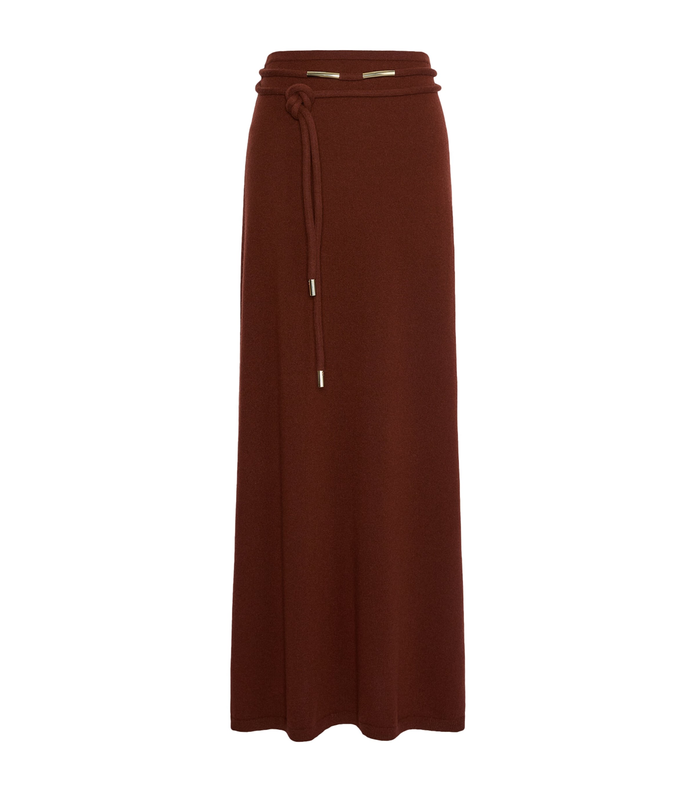 Max Mara Womens Cashmere String-Belt Maxi Skirt Rust