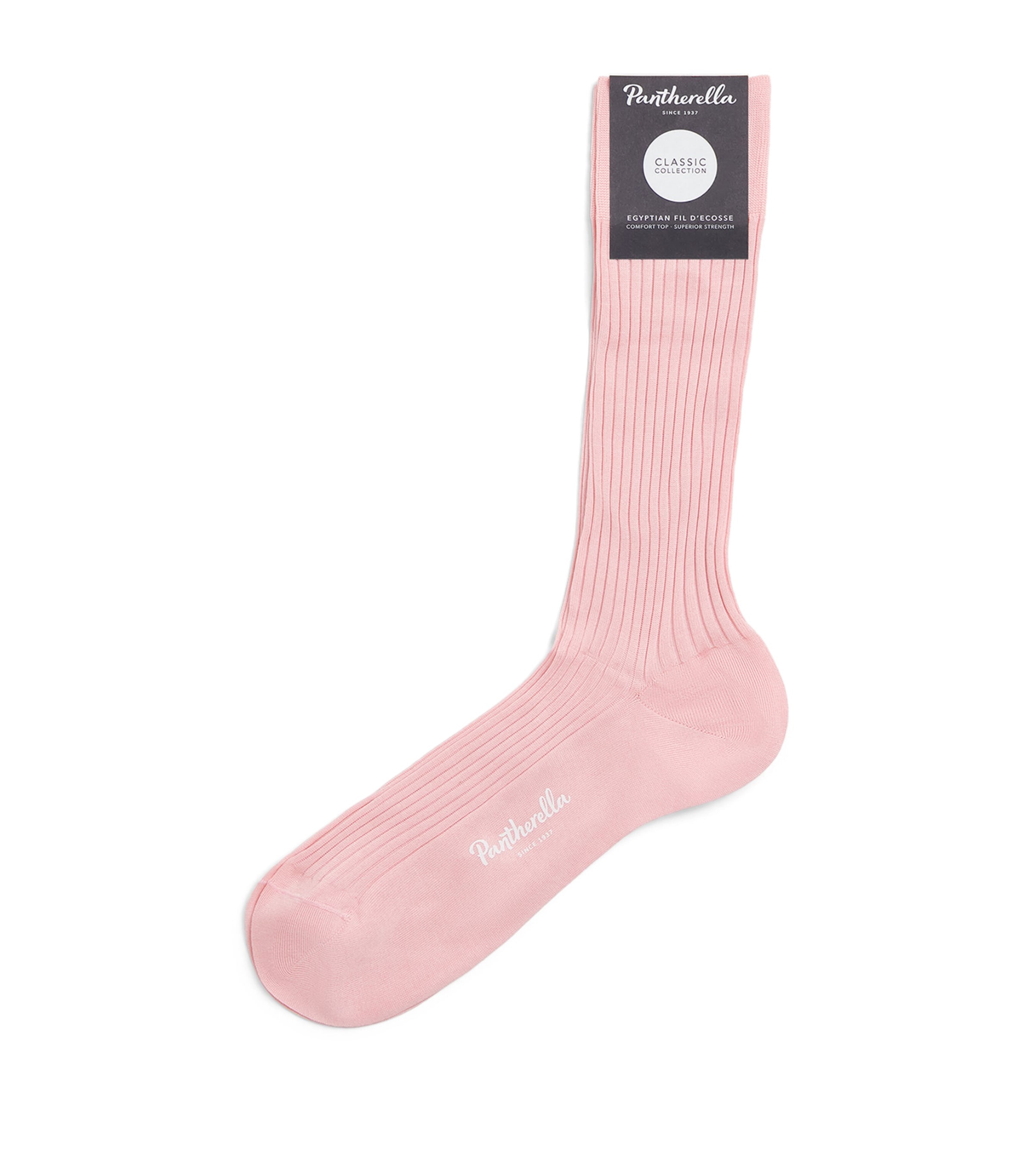 Pantherella Mens Ribbed Danvers Socks Dusky Pink