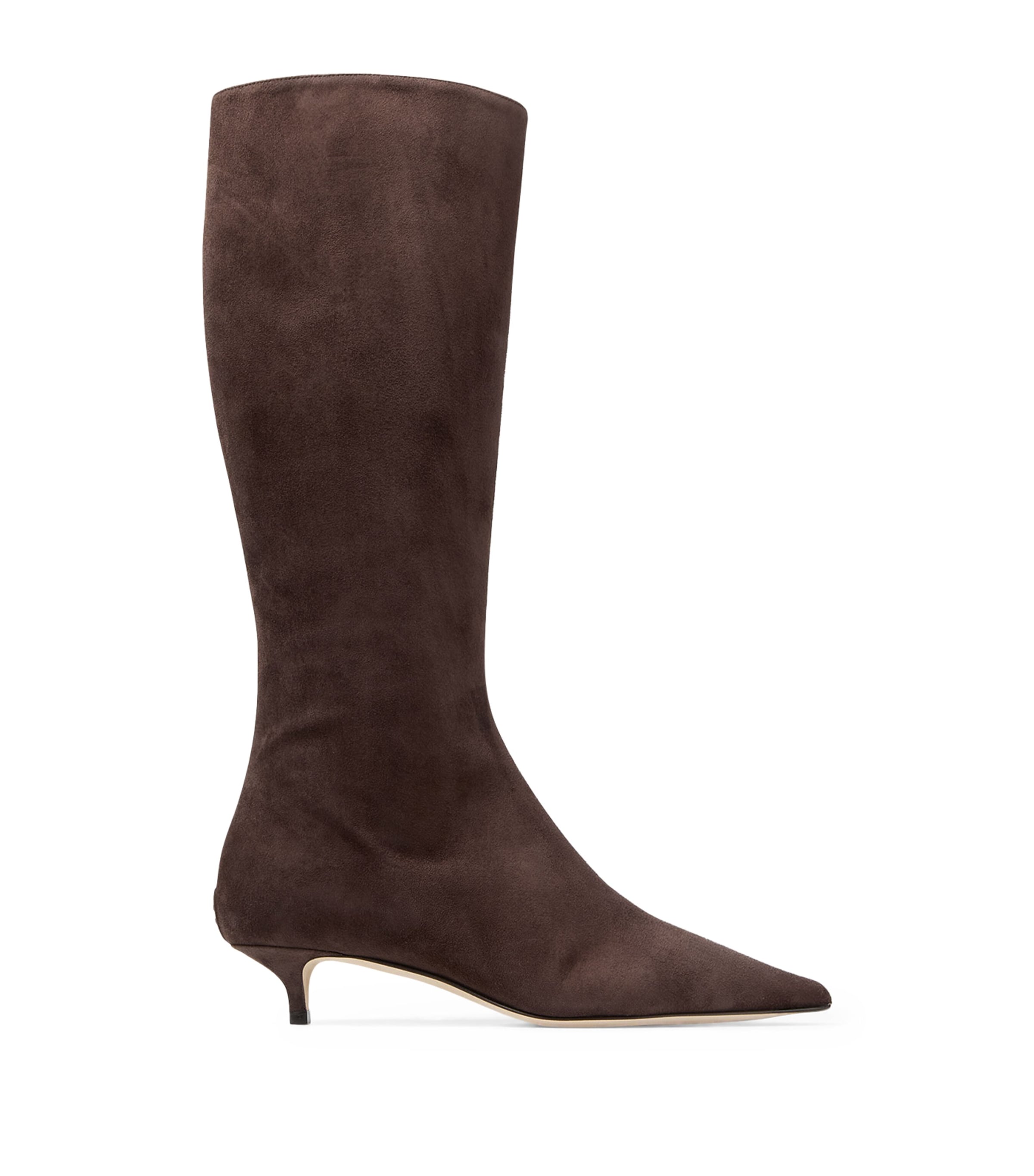 Jimmy Choo Amis 35 Suede Knee-High Boots Chocolate