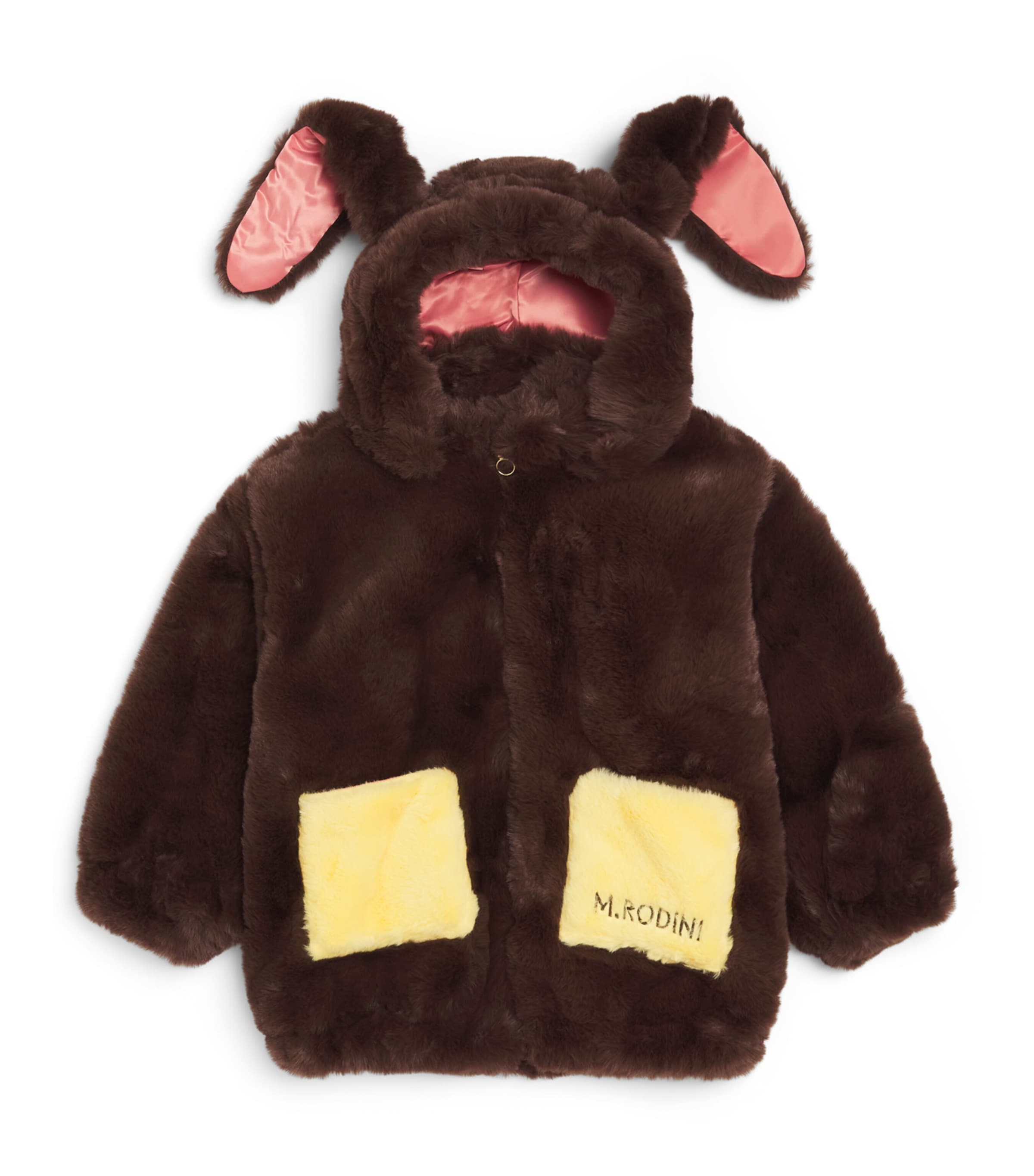 Mini Rodini Faux Fur Rabbit Ears Jacket (3-11 Years) Brown