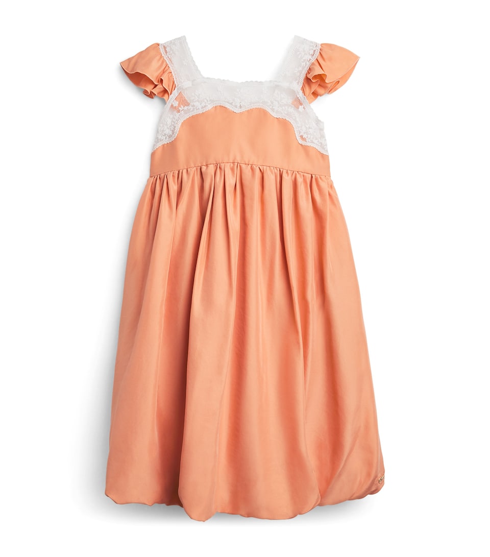Silk Contrasting-Trim Dress (4-14 Years)