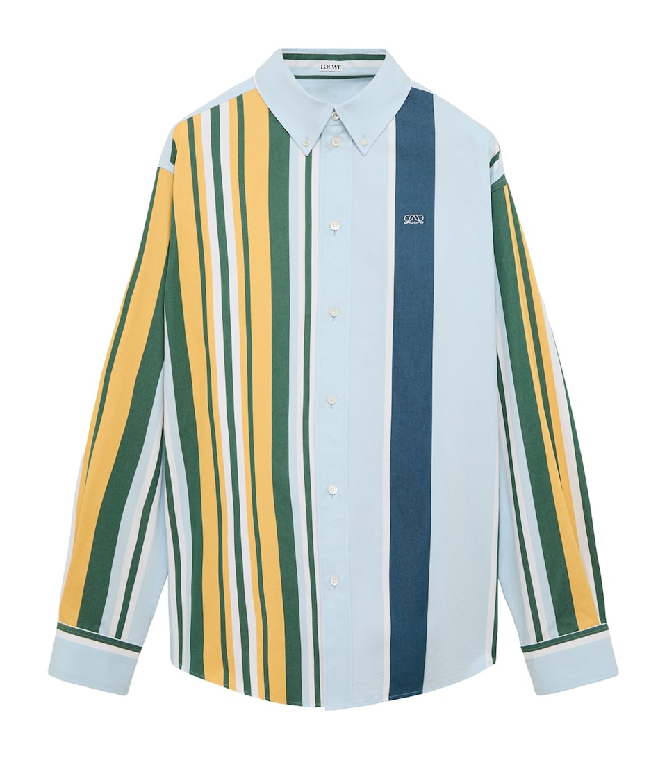 LOEWE Mens Stripe Print Shirt Yellow/multicolor