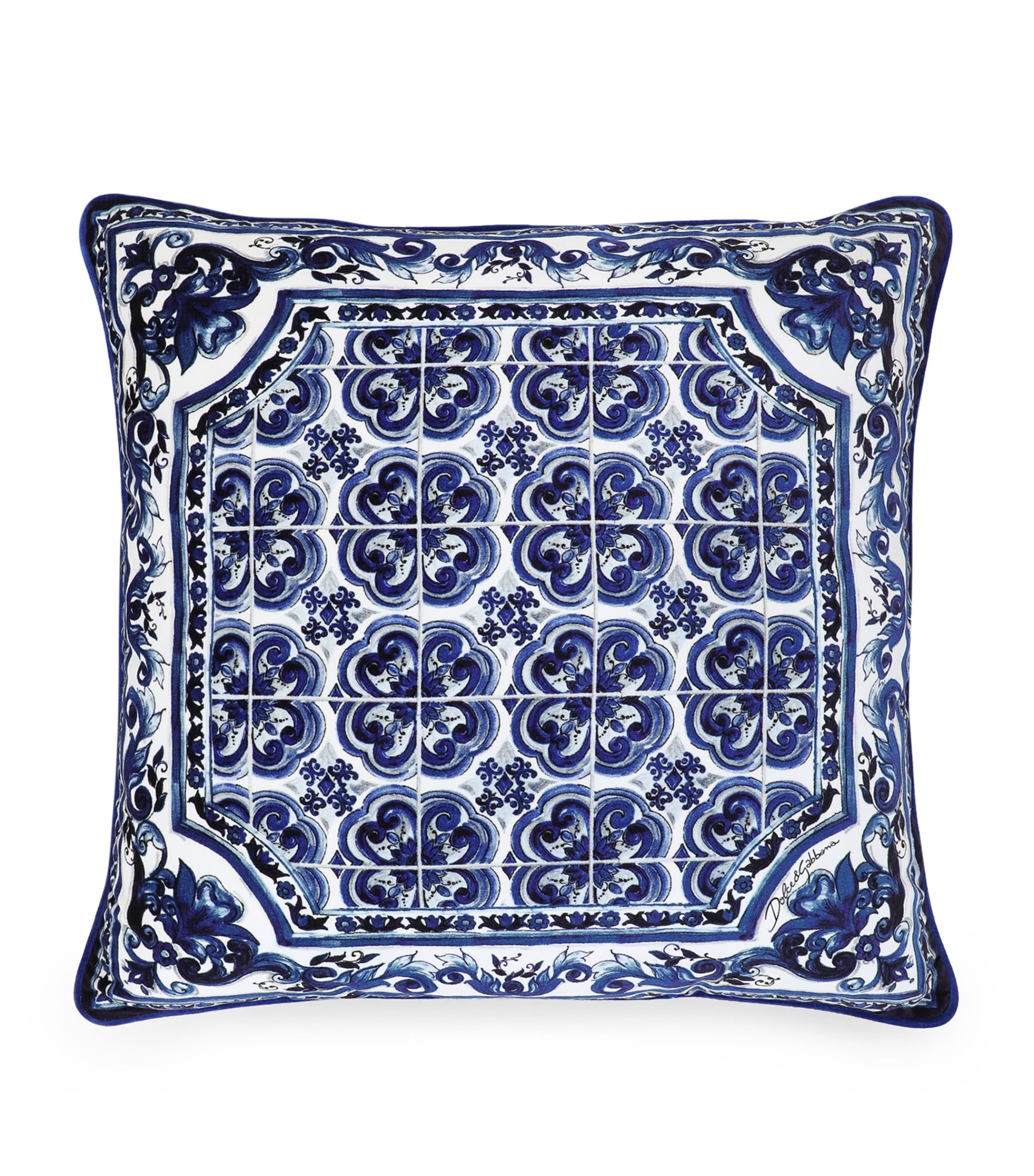 Silk Blu Mediterraneo Cushion (60cm x 60cm)