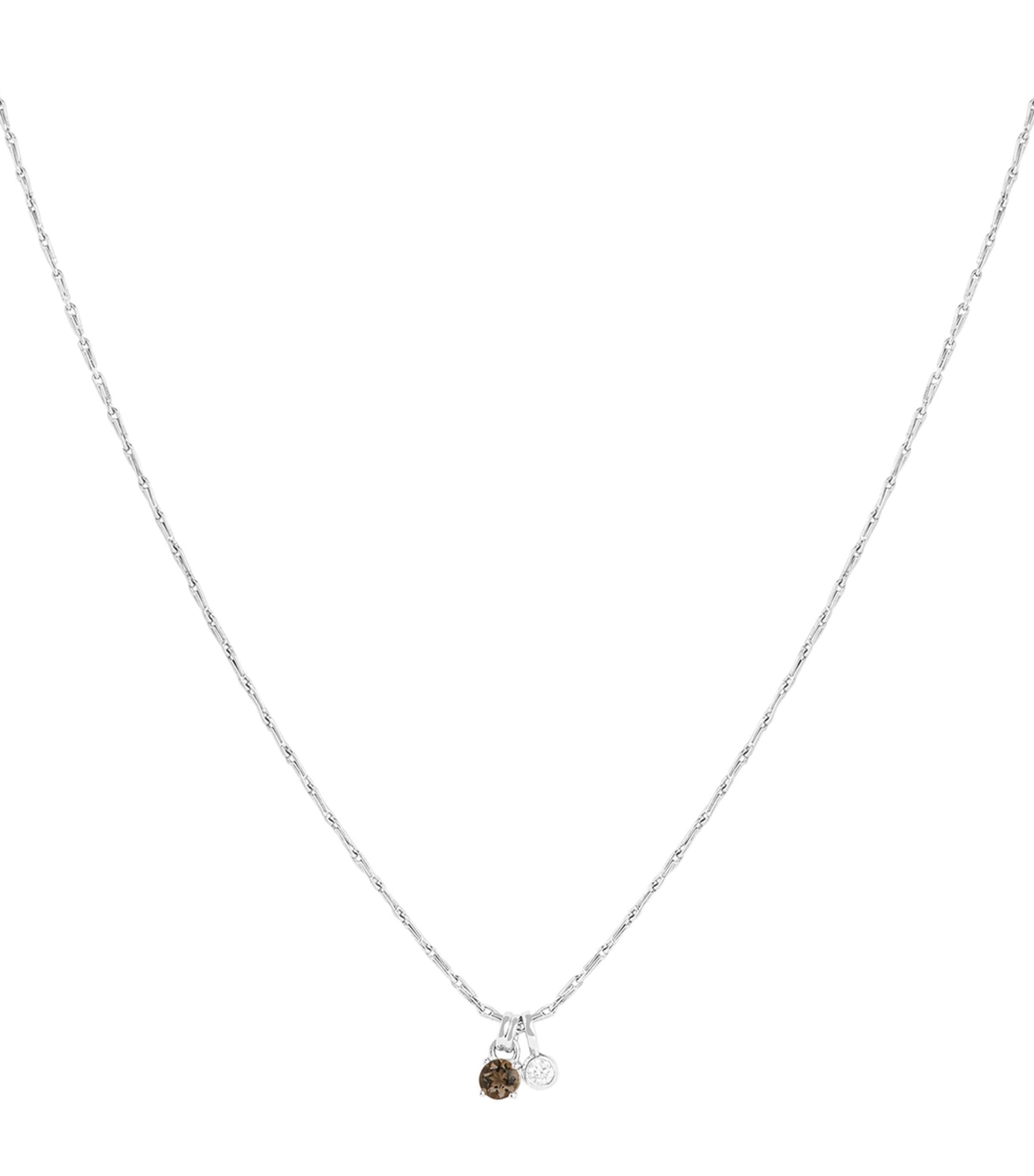 Rhodium-Plated Charm Necklace