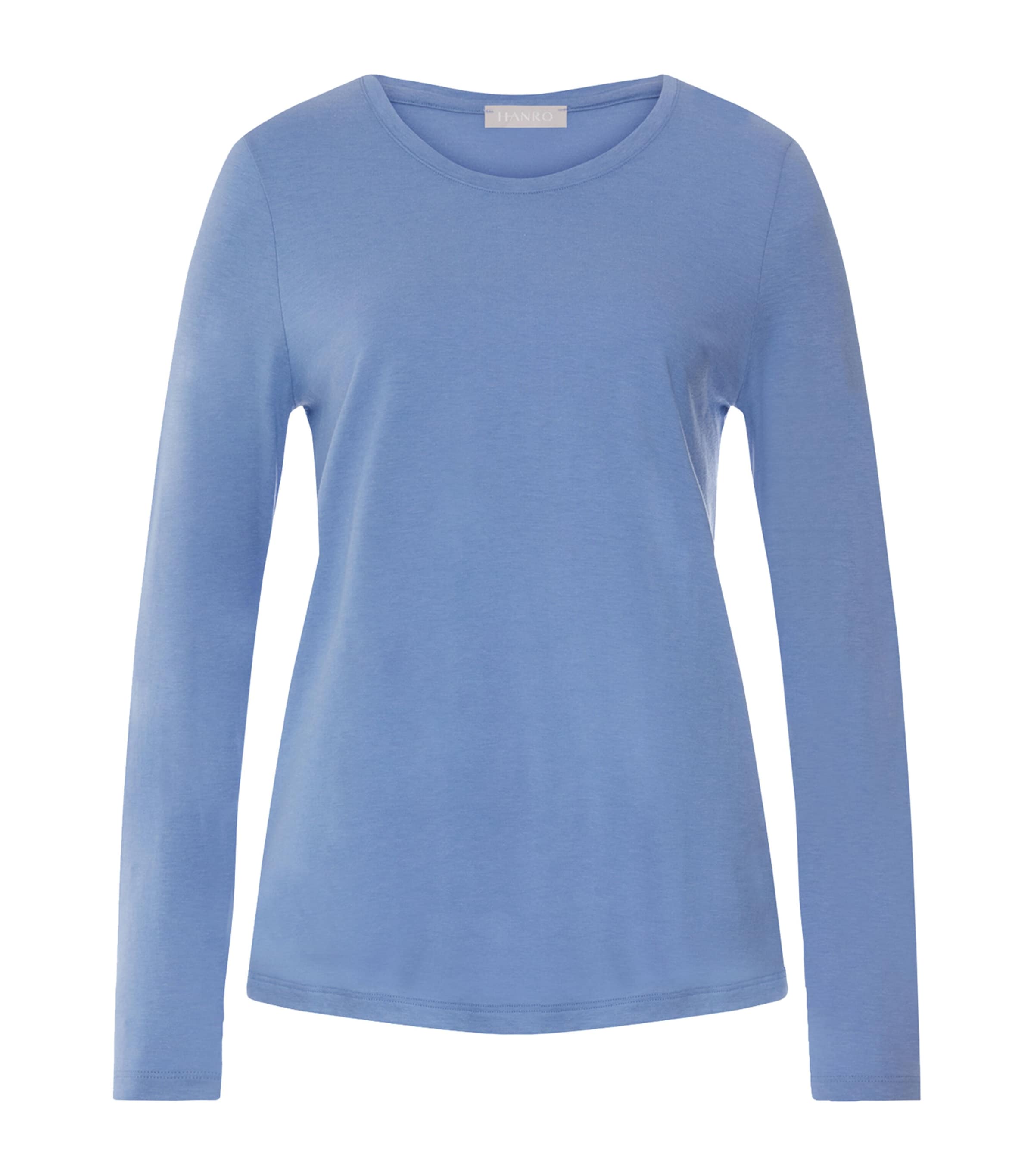 Hanro Womens Sleep & Lounge Long-Sleeve T-Shirt Stormy Rose