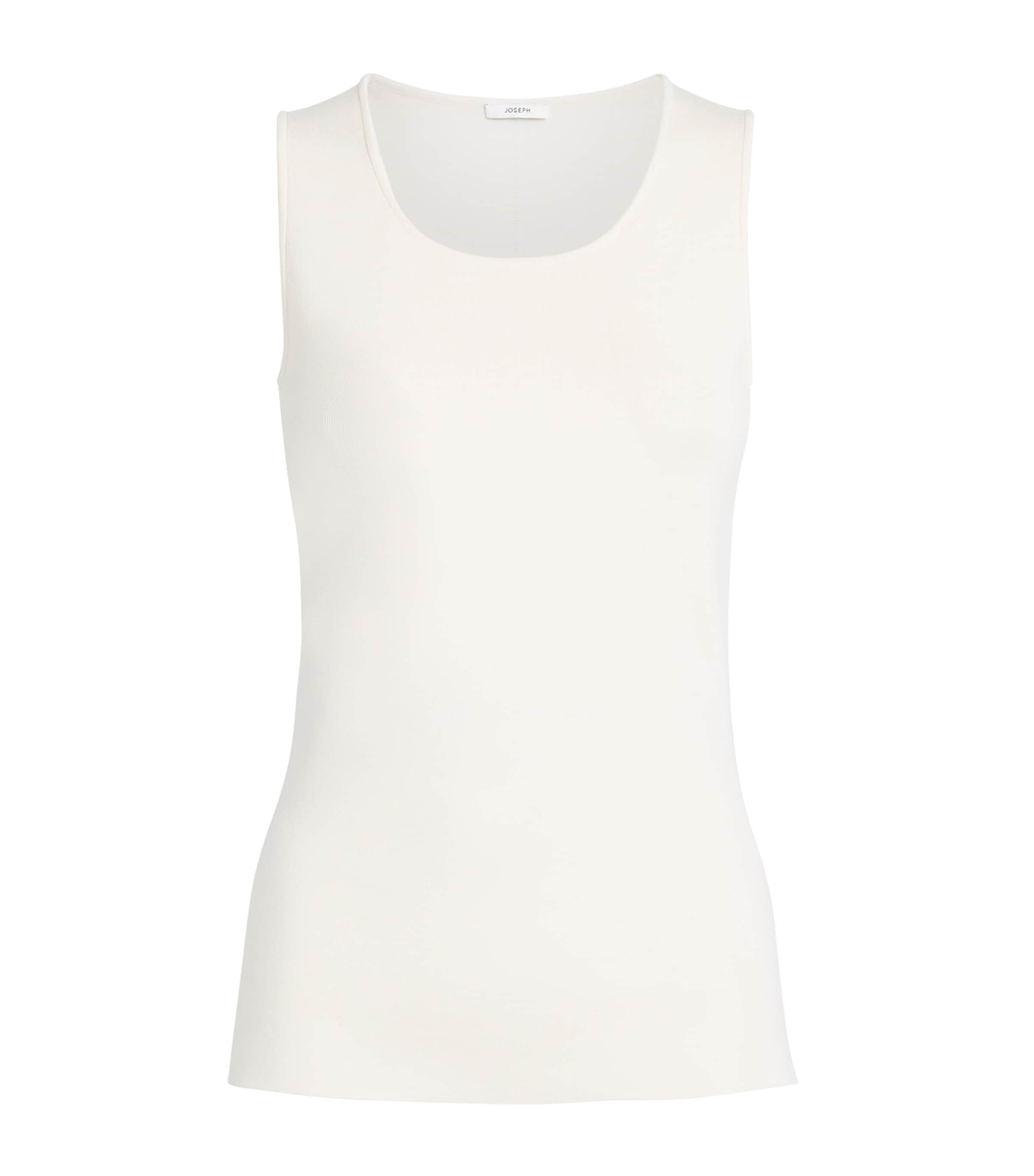 Joseph Womens Silk-Blend Rana Tank Top Ivory