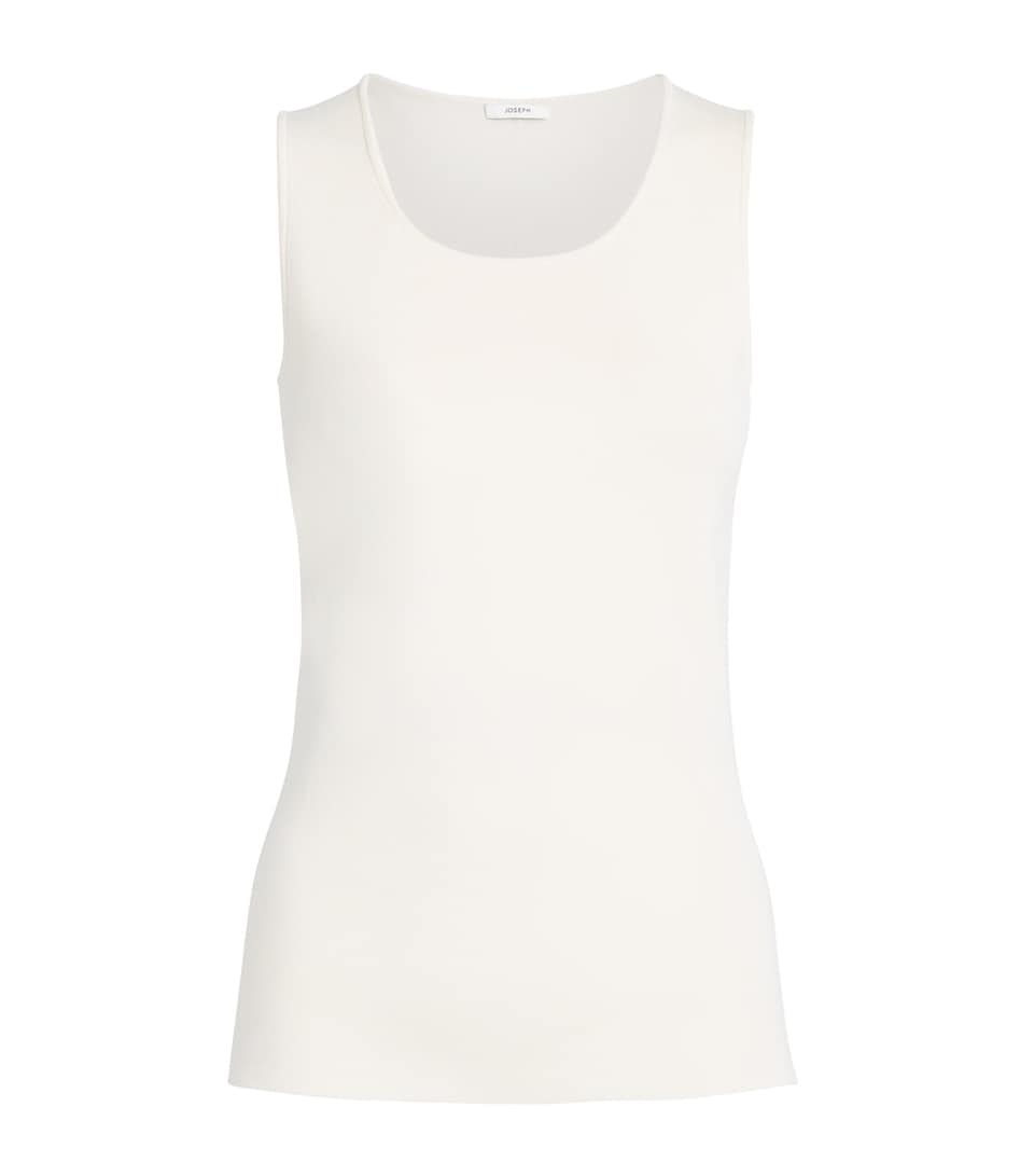 Joseph Womens Silk-Blend Rana Tank Top Ivory
