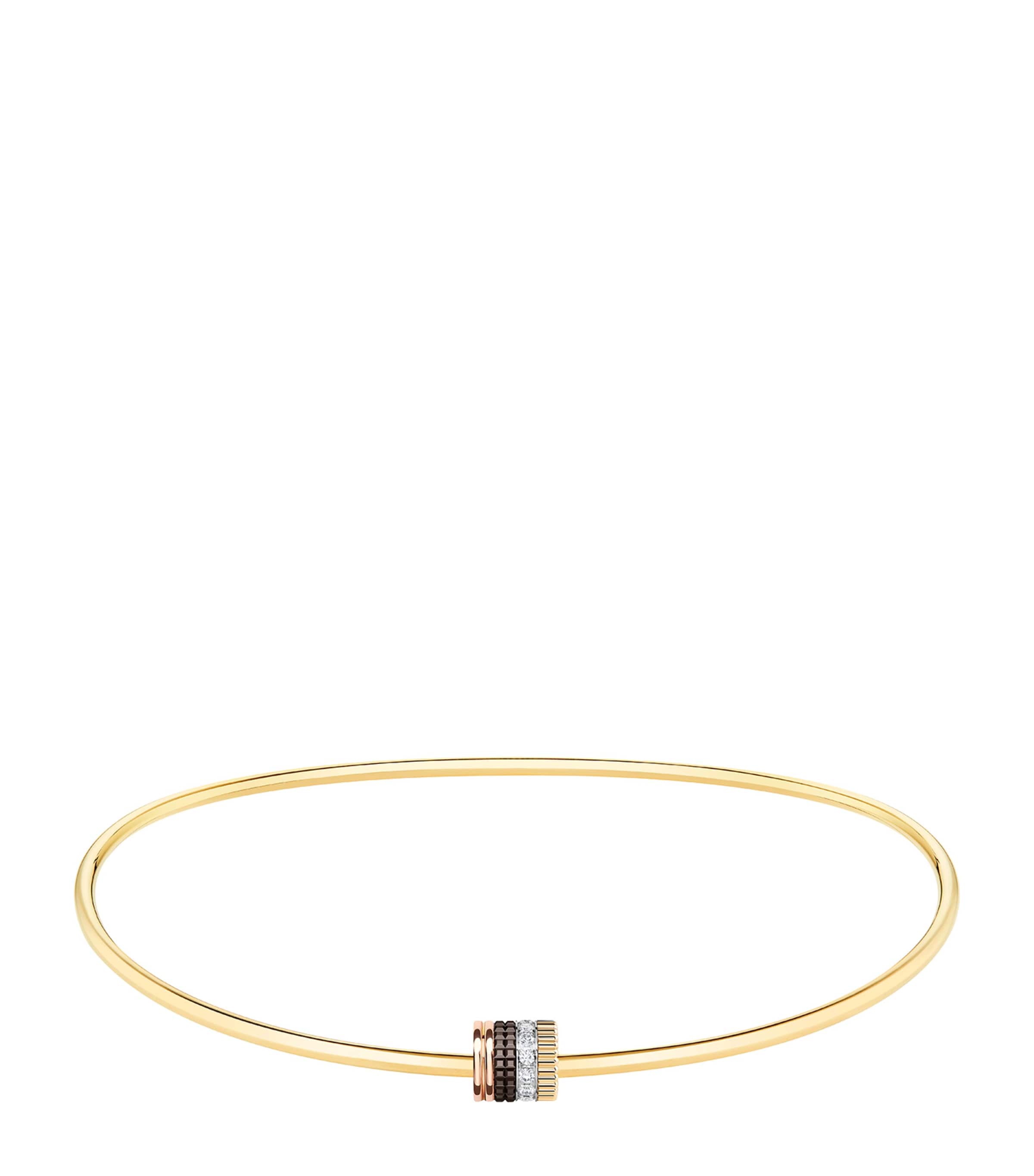 Boucheron Small Mixed Gold and Diamond Quatre Classique Necklace Yellow Gold