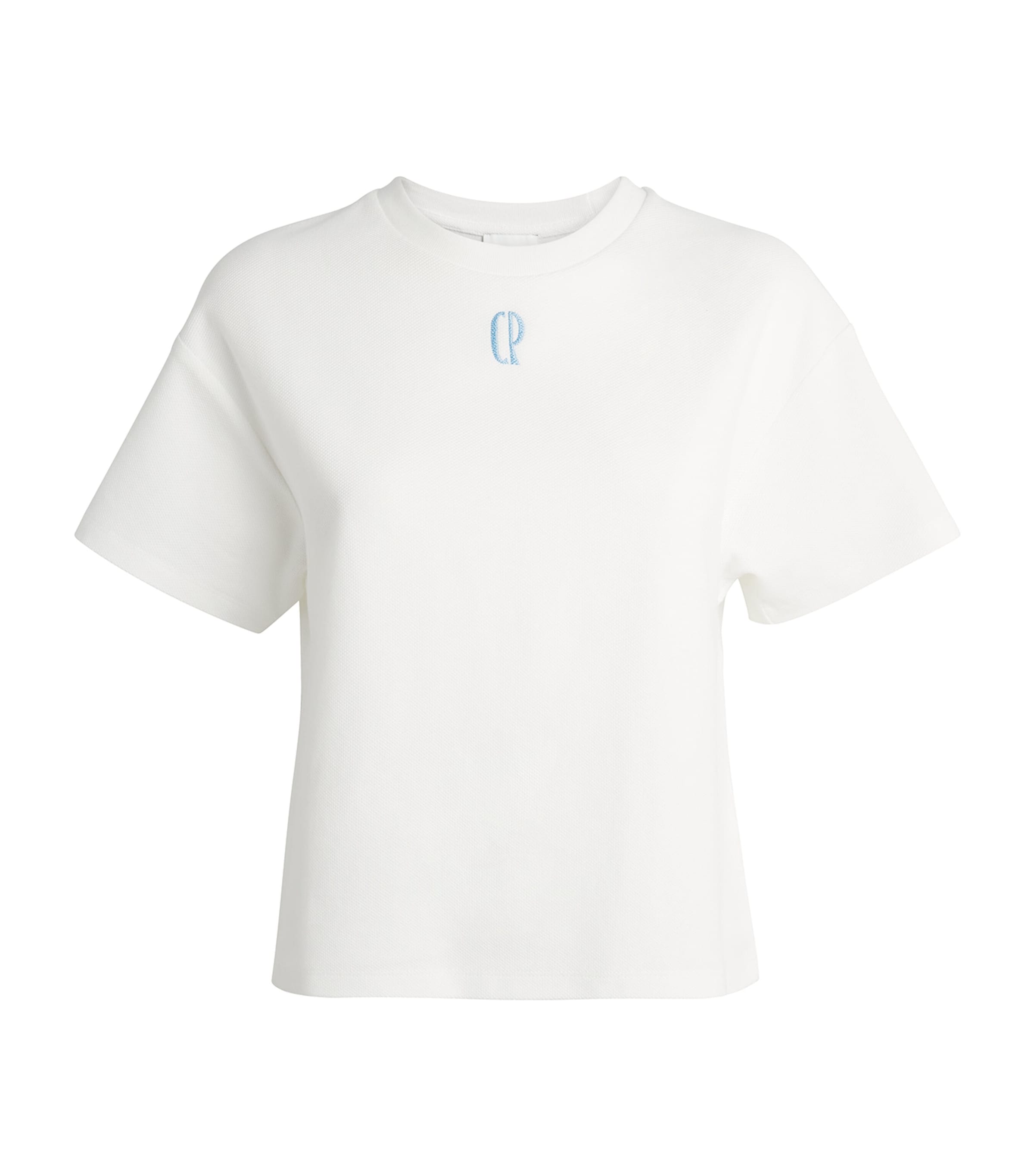 Claudie Pierlot Womens Cotton Piqué Embroidered T-Shirt Ecru