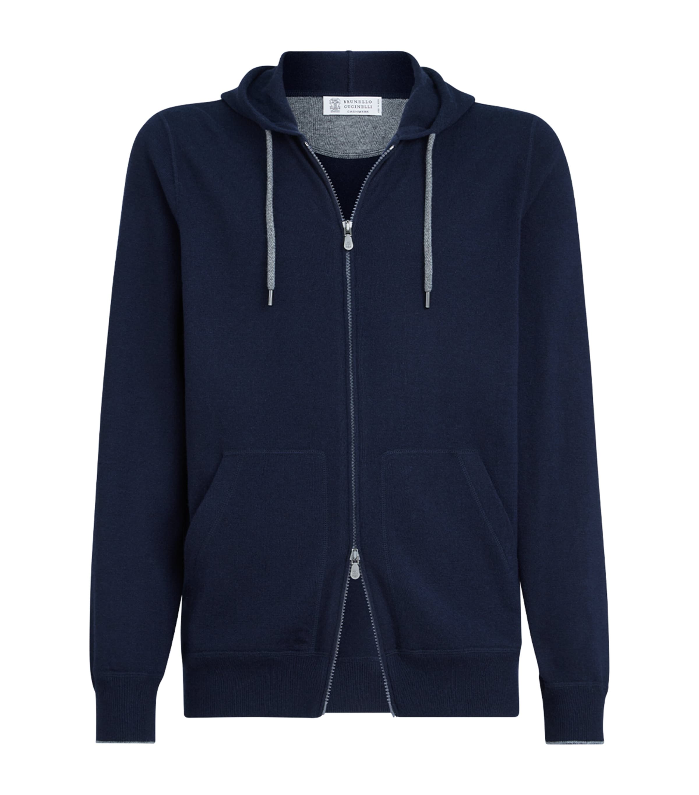 Brunello Cucinelli Mens Cashmere Zip-Up Hoodie