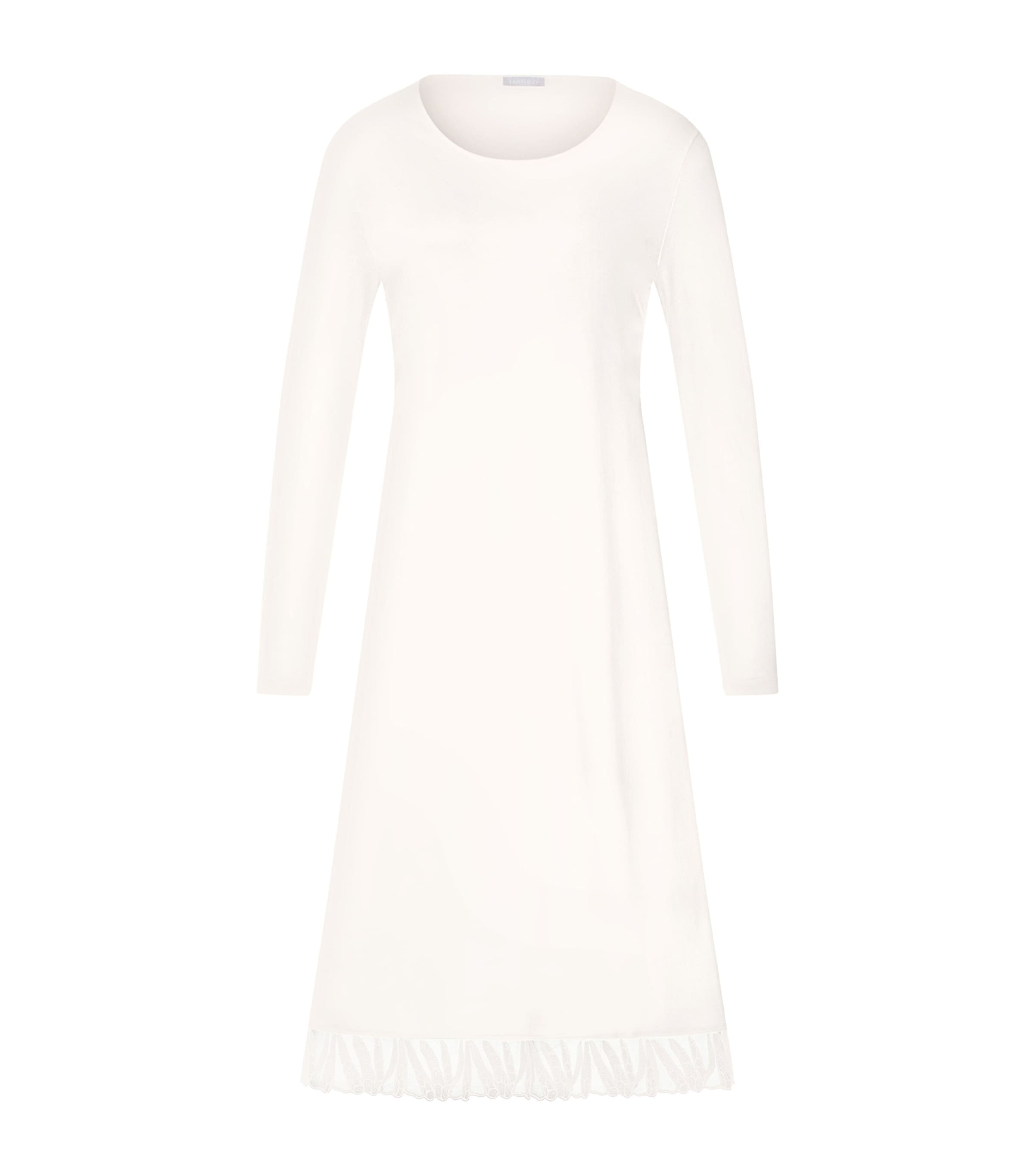 Hanro Womens Cotton Long-Sleeve Nightdress Off White