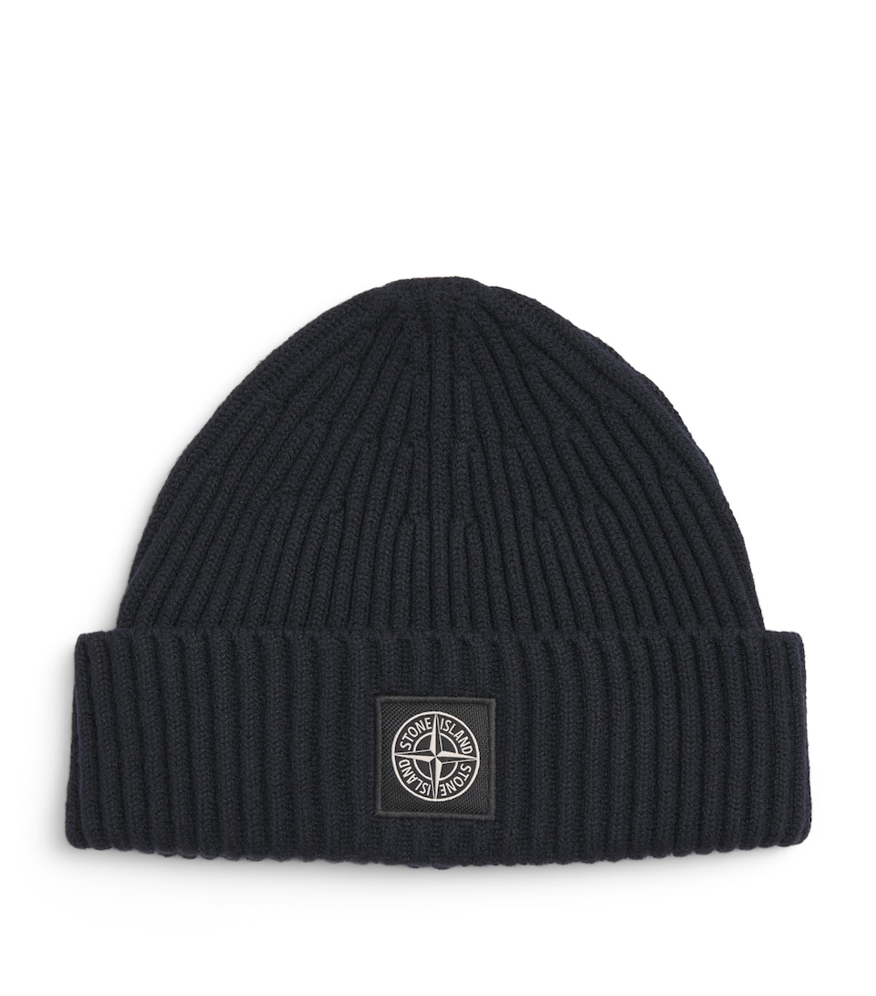 Stone Island Virgin Wool Logo Beanie