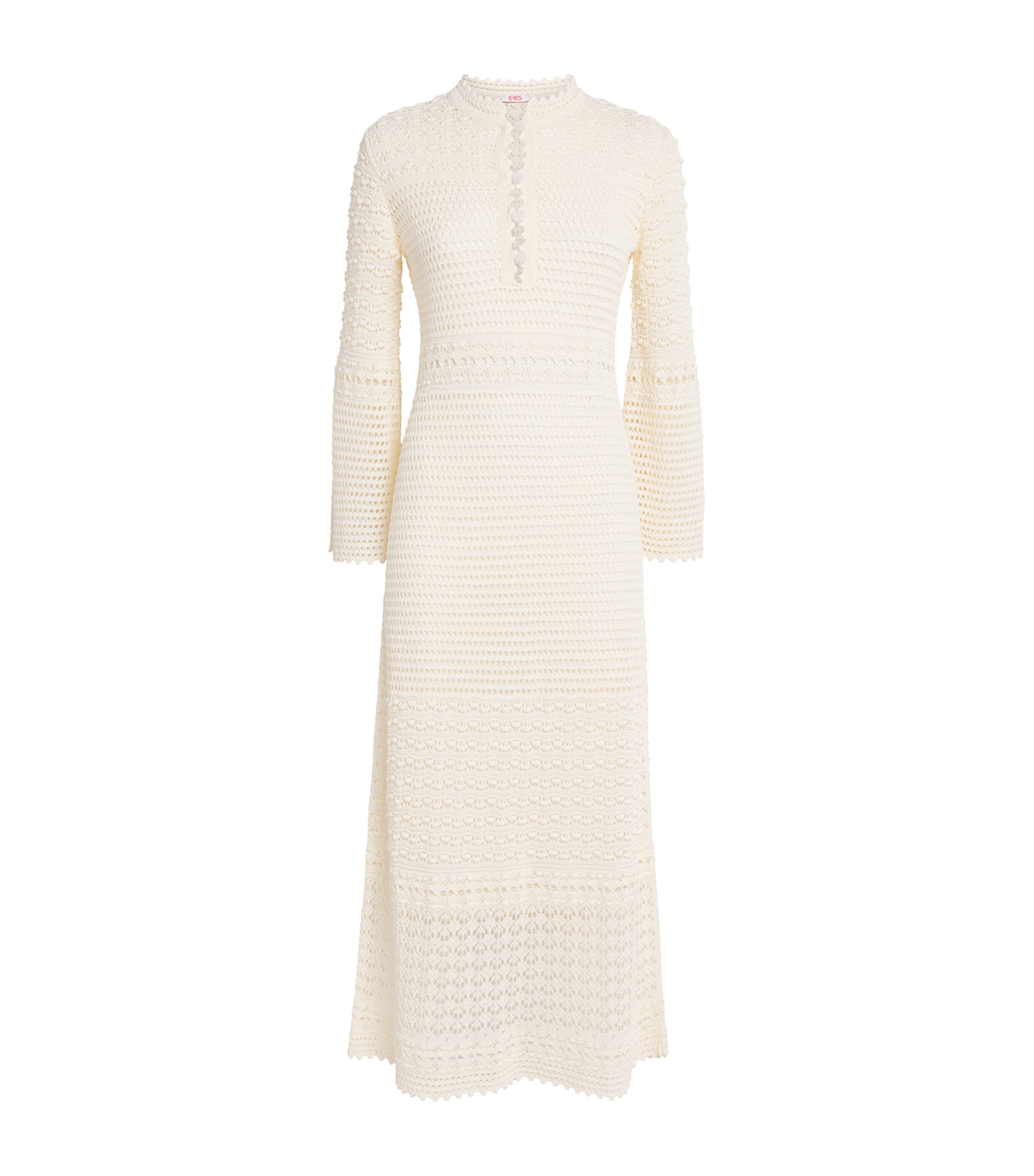 Eres Womens Crochet Madone Midi Dress Ecru