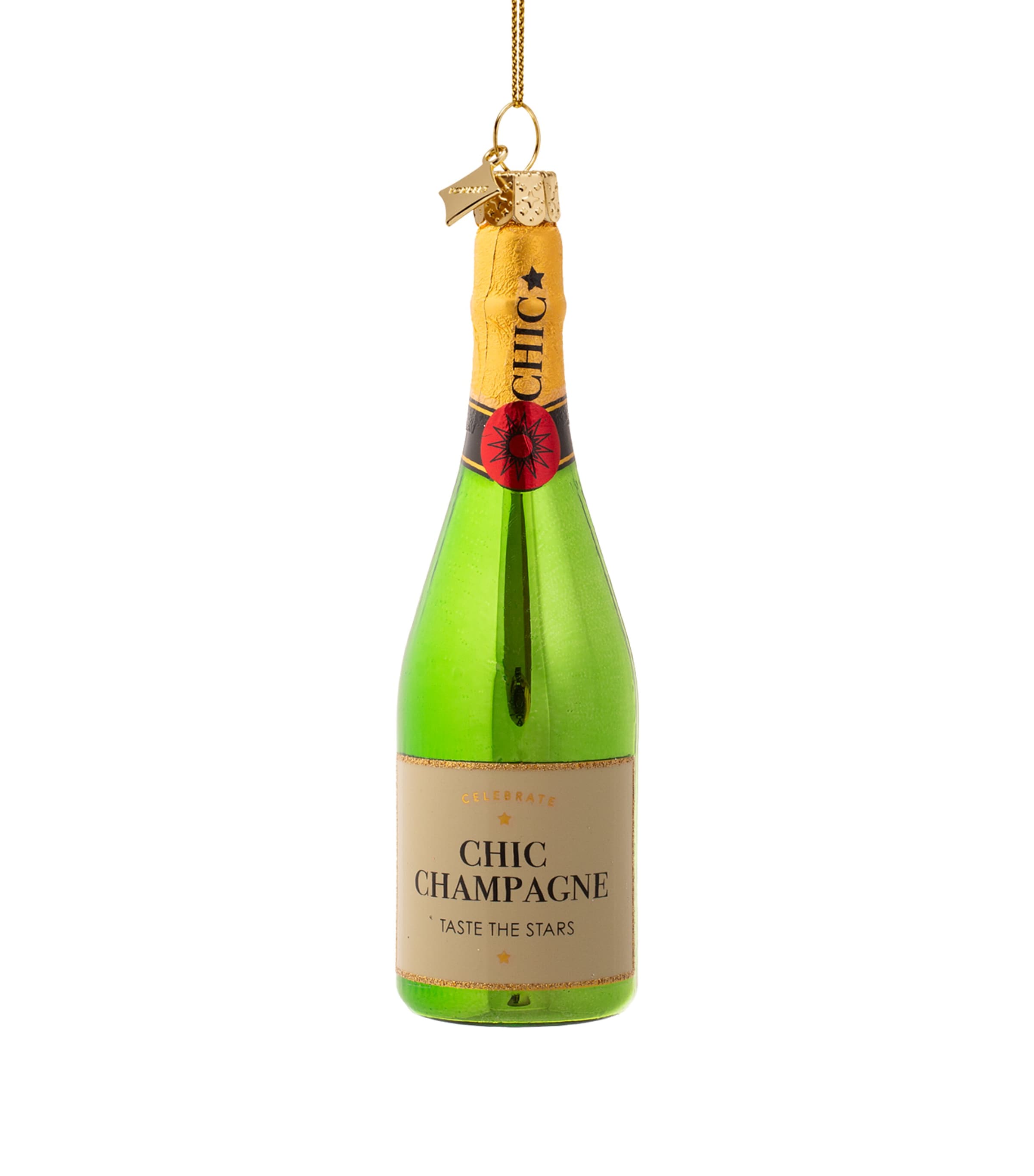 Harrods Champagne Bottle Tree Decoration Green