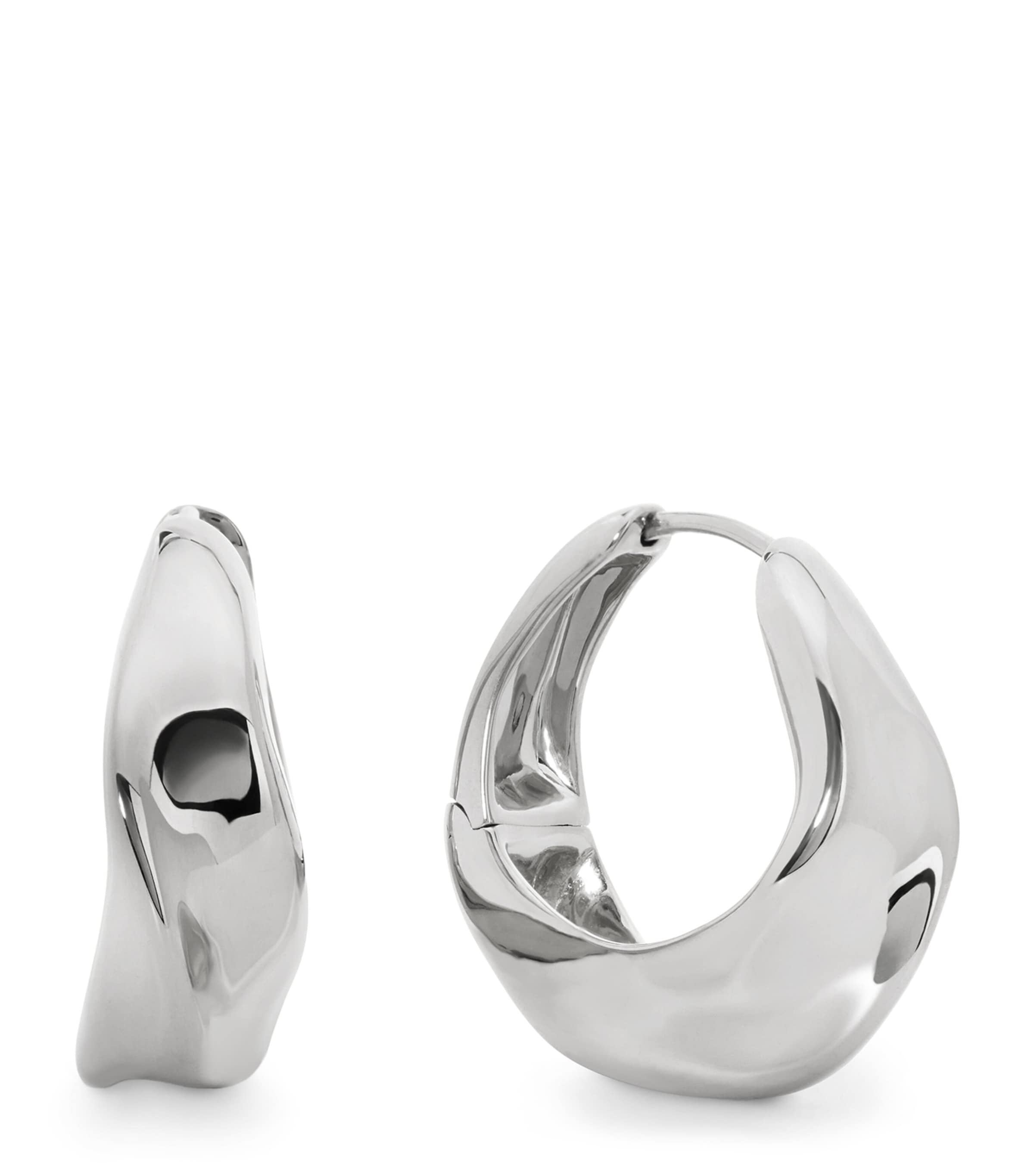 Monica Vinader Medium Sterling Silver Nomade Hoop Earrings Silver