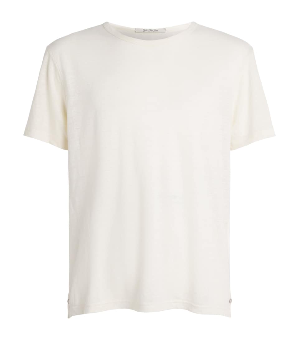 GOD'S TRUE CASHMERE Mens Linen Signature T-Shirt Moonstone