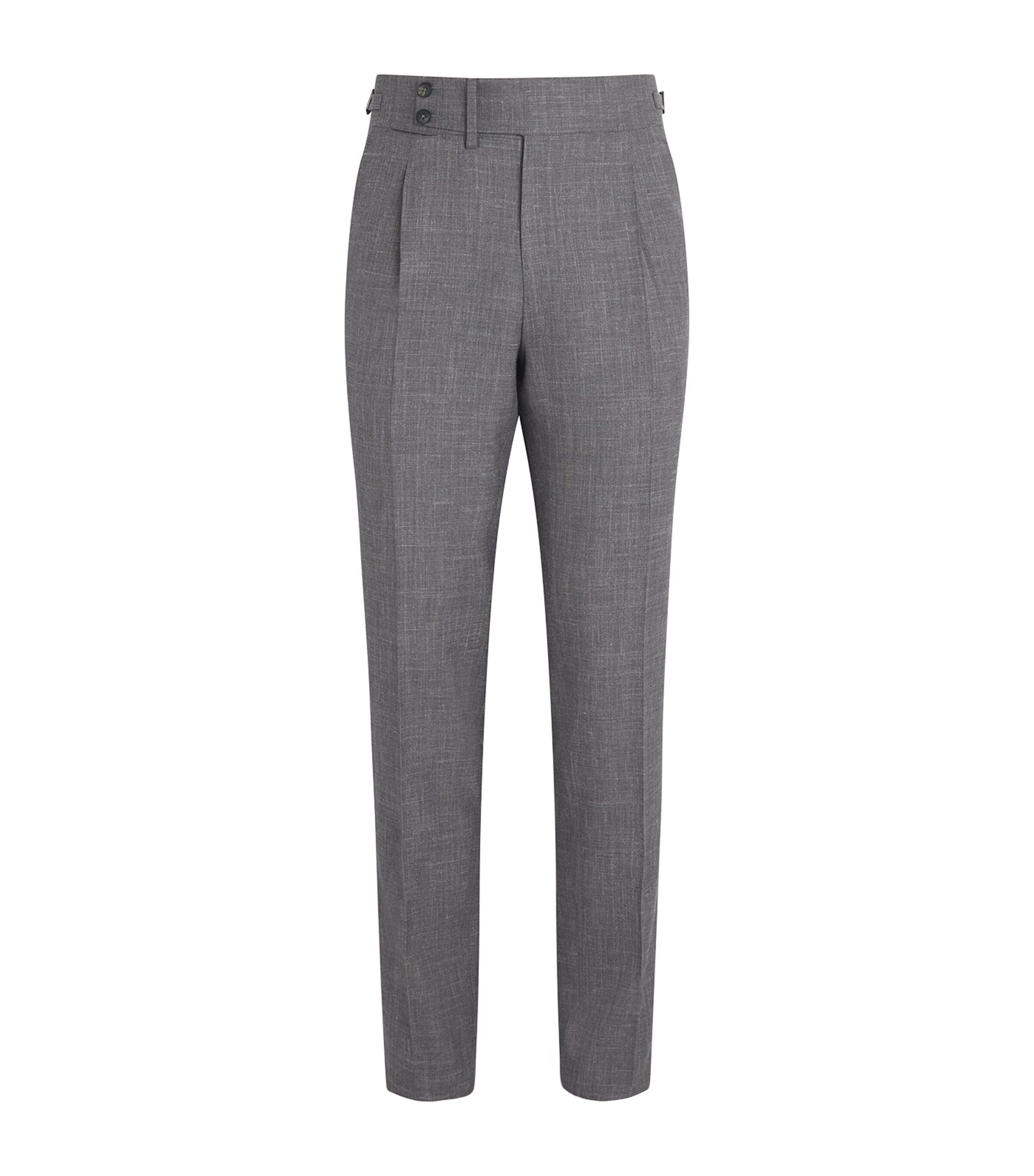 Wool-Silk-Linen Tailored Trousers