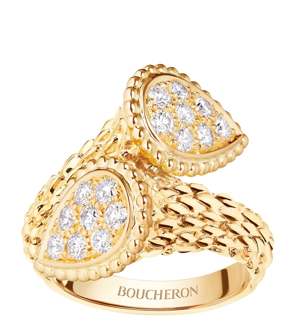 Boucheron Yellow Gold and Diamond Serpent Bohème Toi et Moi Ring Yellow Gold