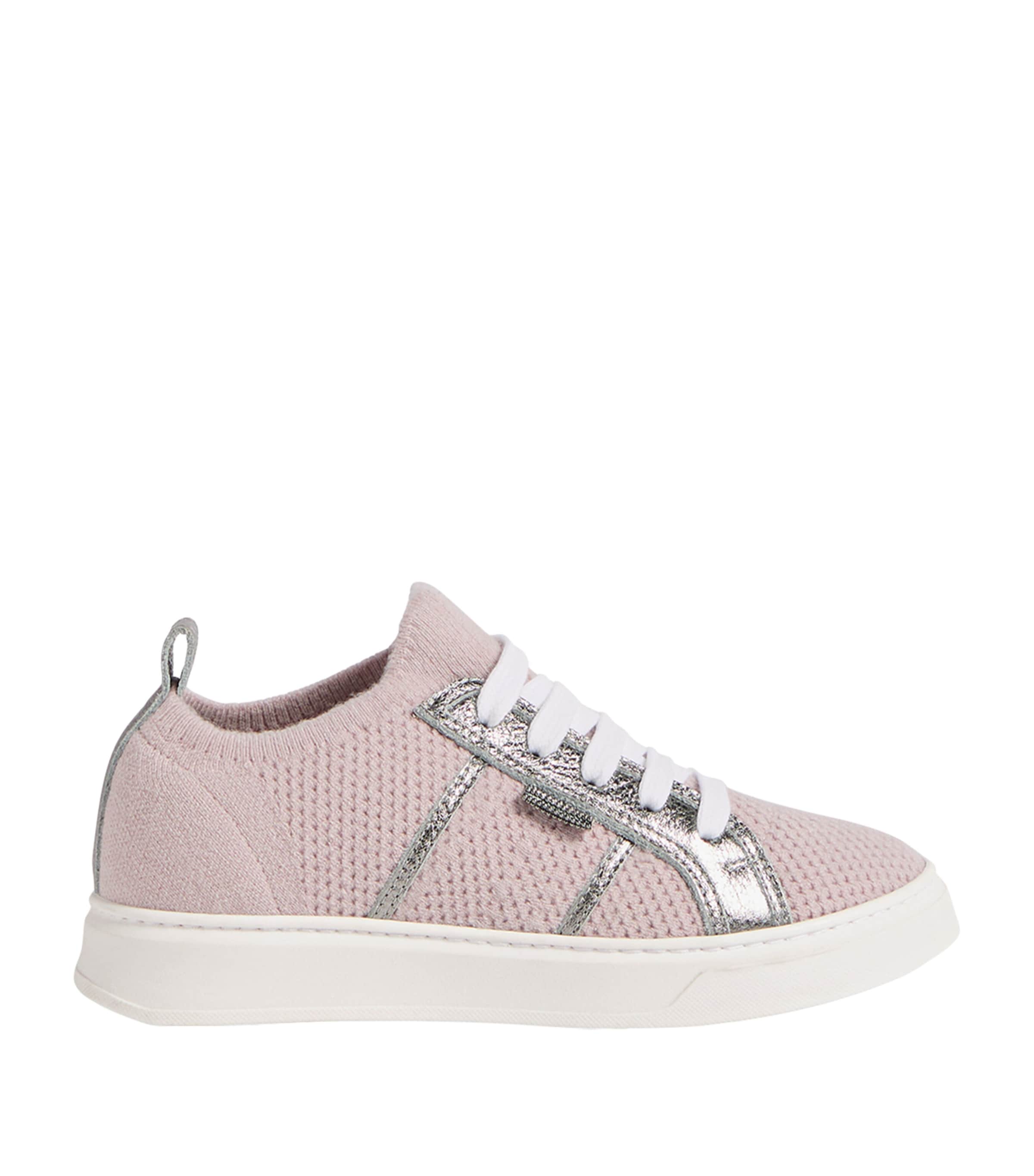 Brunello Cucinelli Kids Virgin Wool-Cashmere-Silk Knitted Sneakers