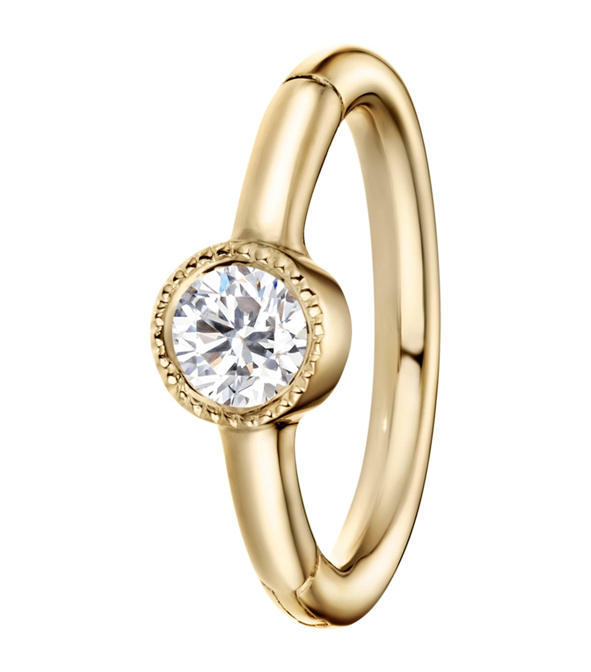 Scalloped Diamond Hoop Earring (6.5mm)