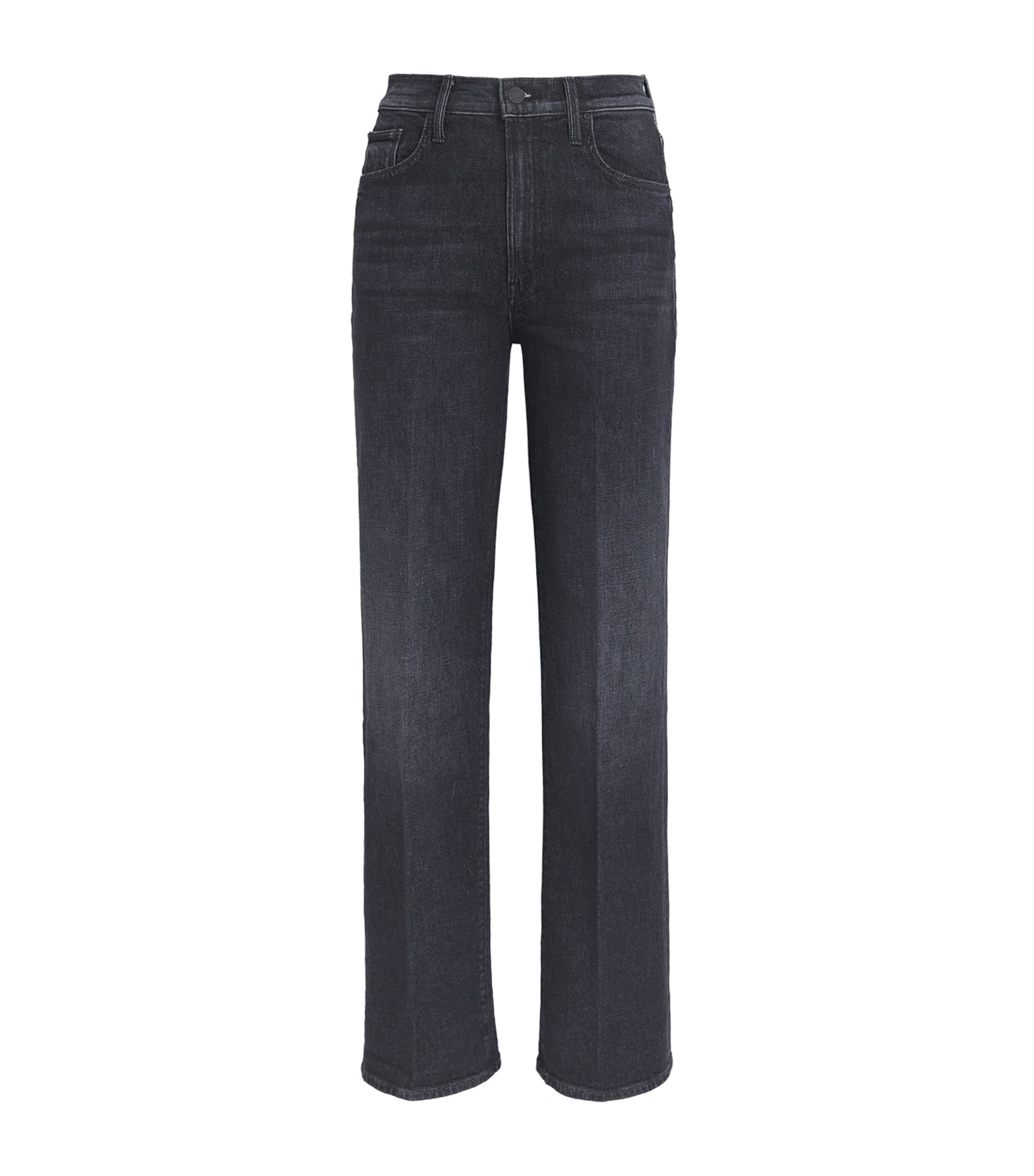 MOTHER Womens The Rambler Zip Sneak High-Rise Straight Jeans Riding The Milkyway
