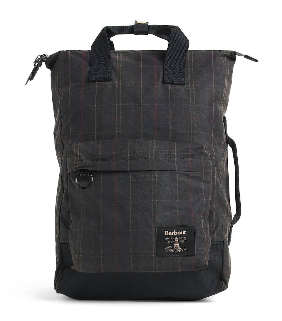 Barbour Waxed Cotton Field Backpack Dark Classic Tartan