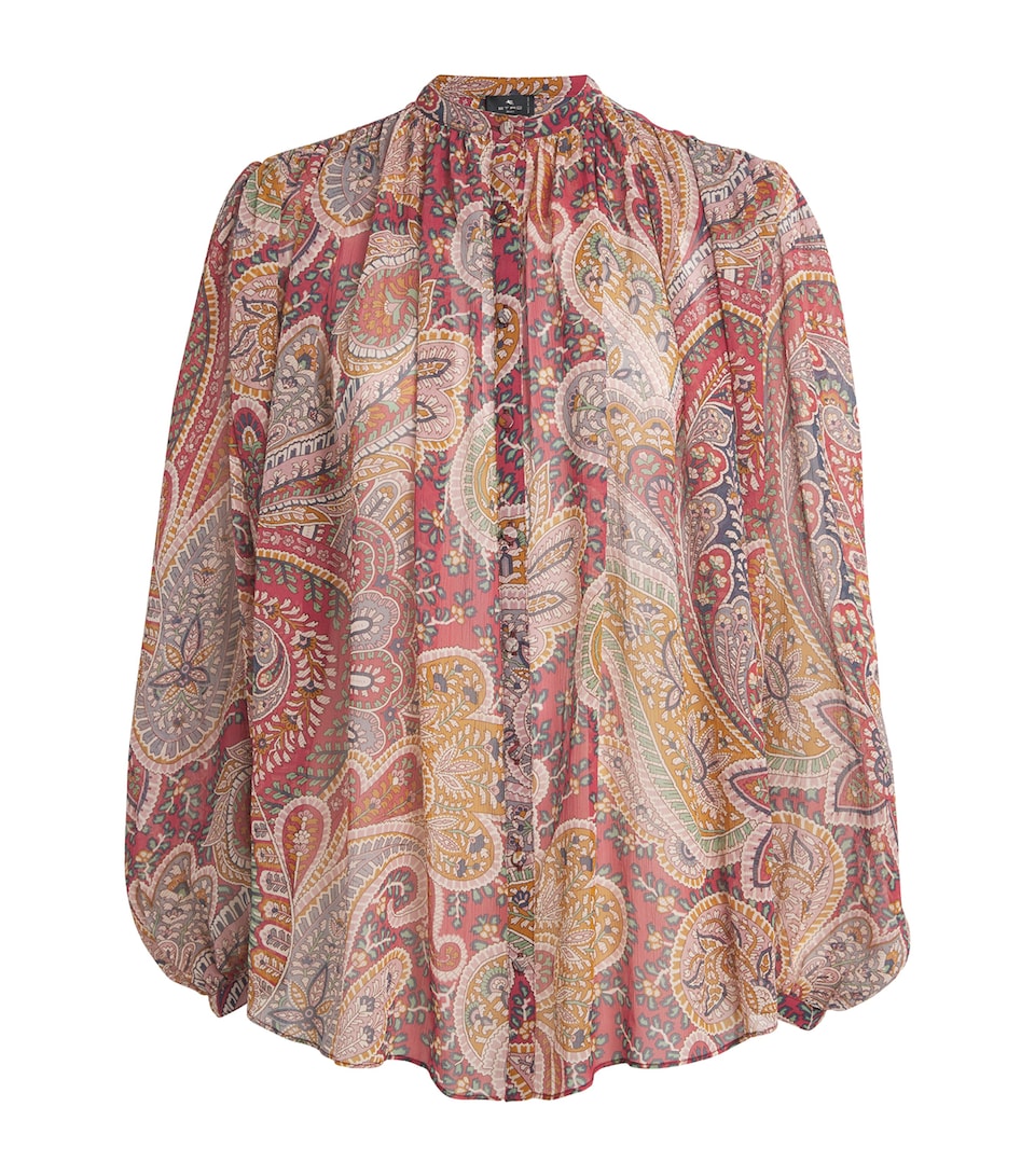 Sheer-Silk Paisley Blouse