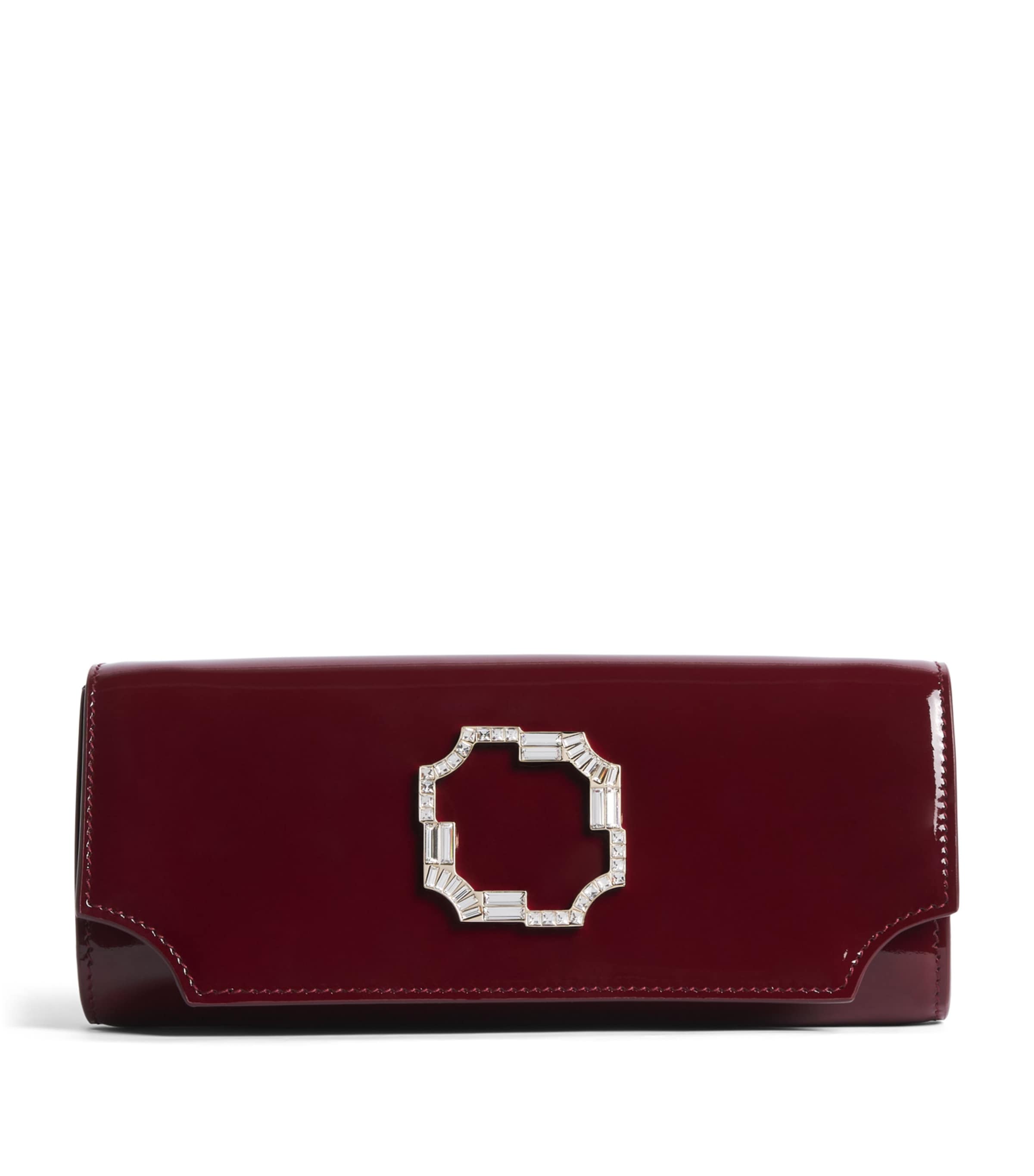 Malone Souliers Patent Leather Vivien Clutch Bag Rosewood