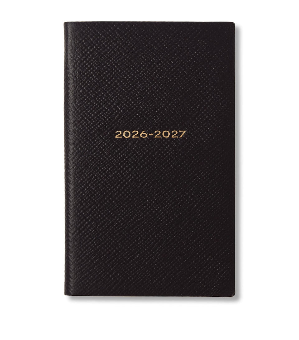 Smythson Leather Mara A6 2026 Mid-Year Diary Black