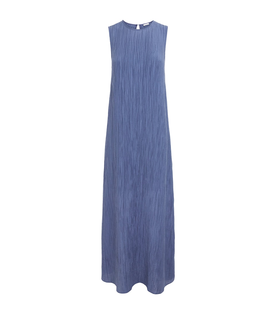 Joseph Womens Crinkle-Effect Dion Maxi Dress Mineral
