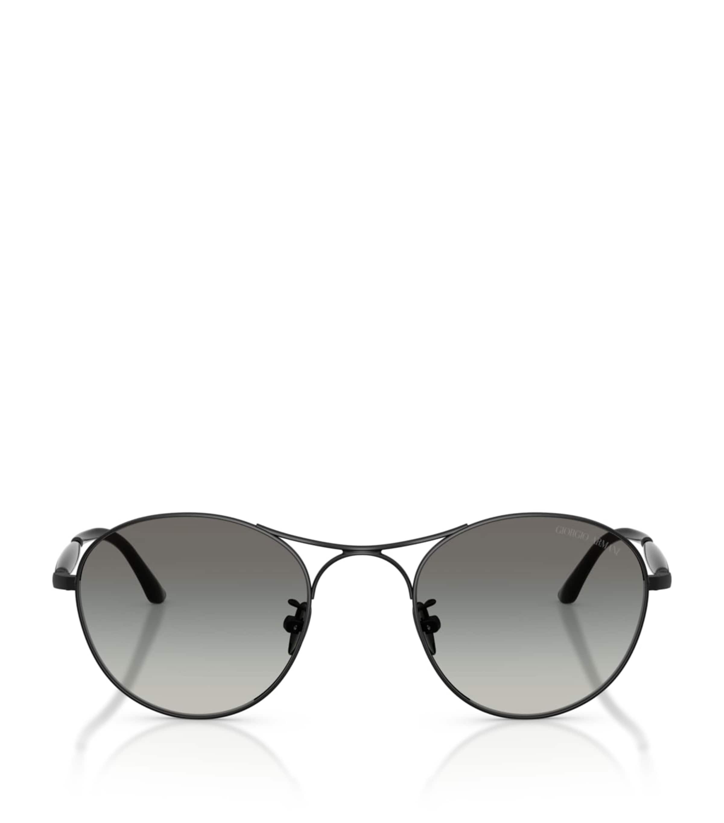 Giorgio Armani Steel Round Sunglasses Black