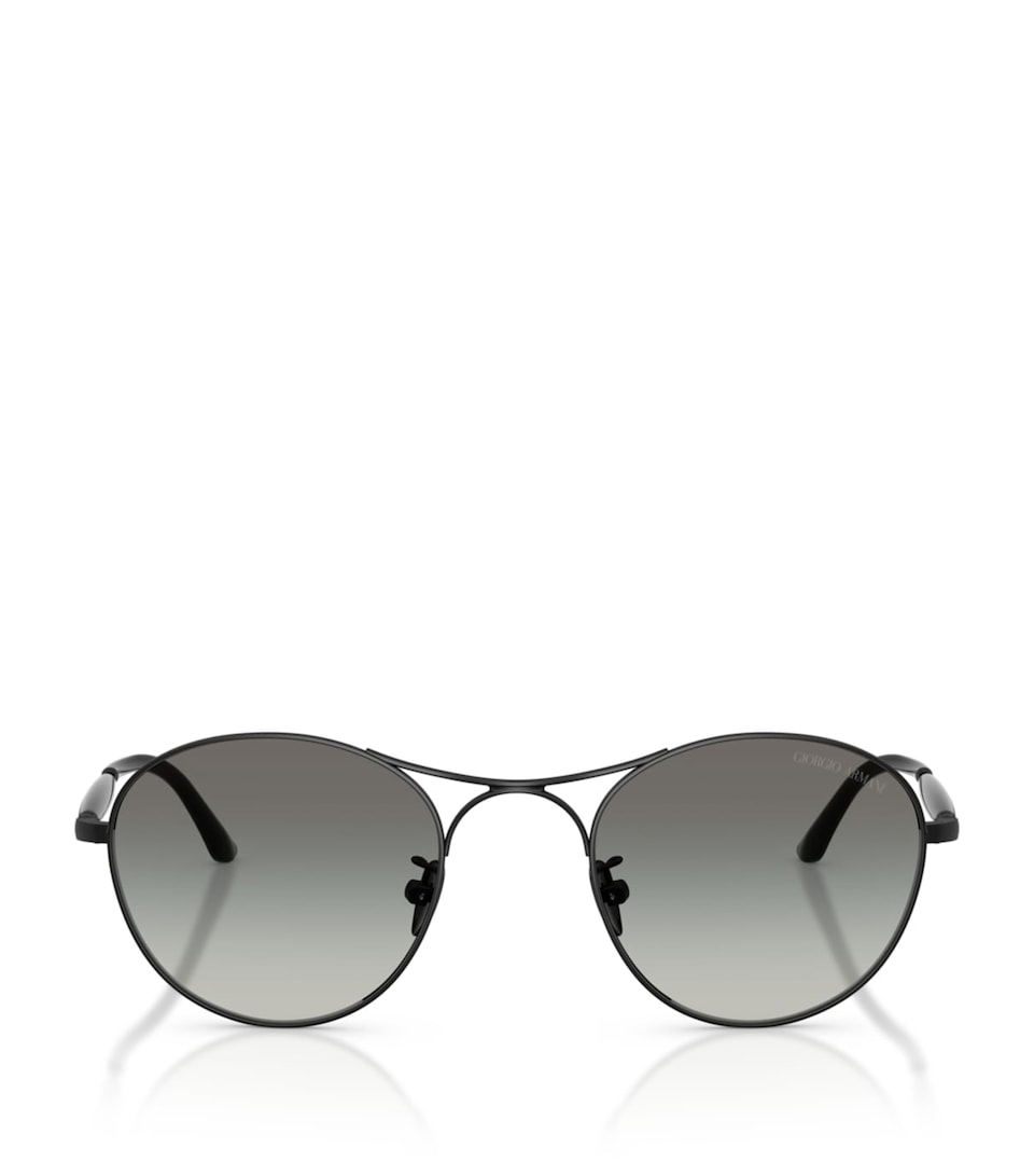 Giorgio Armani Steel Round Sunglasses Black