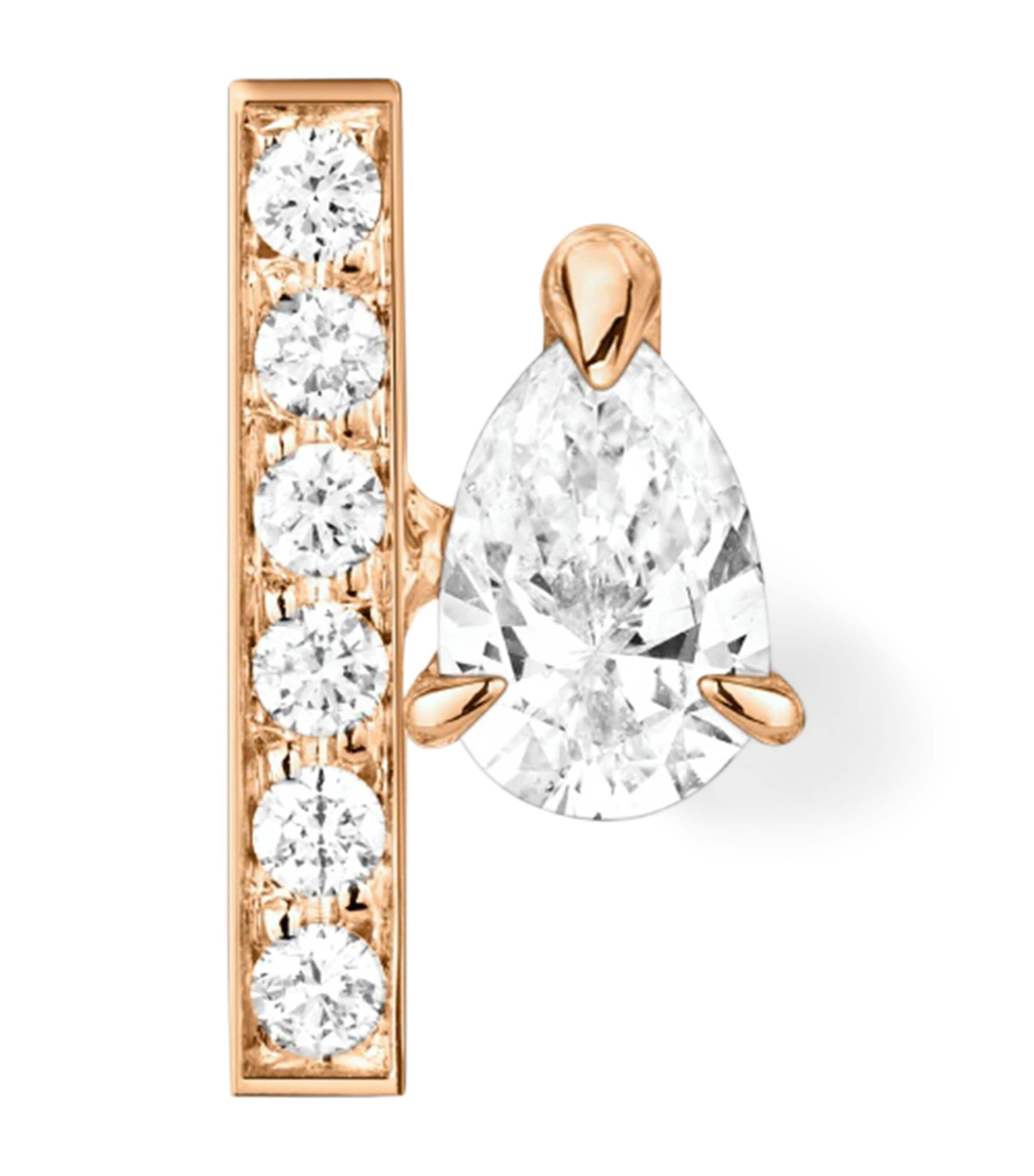 Repossi Rose Gold and Diamond Serti sur Vide Single Stud Earring Pink Gold