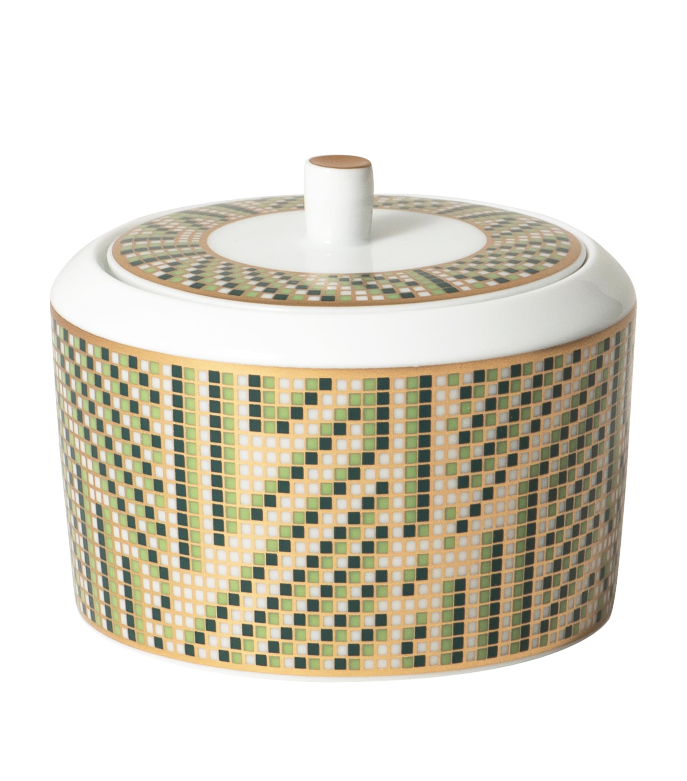 Bernardaud Porcelain Augusta Sugar Bowl (15cl) Or Et Vert