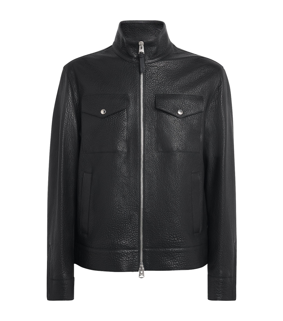 Mackage Mens Grained Otto Leather Jacket Black