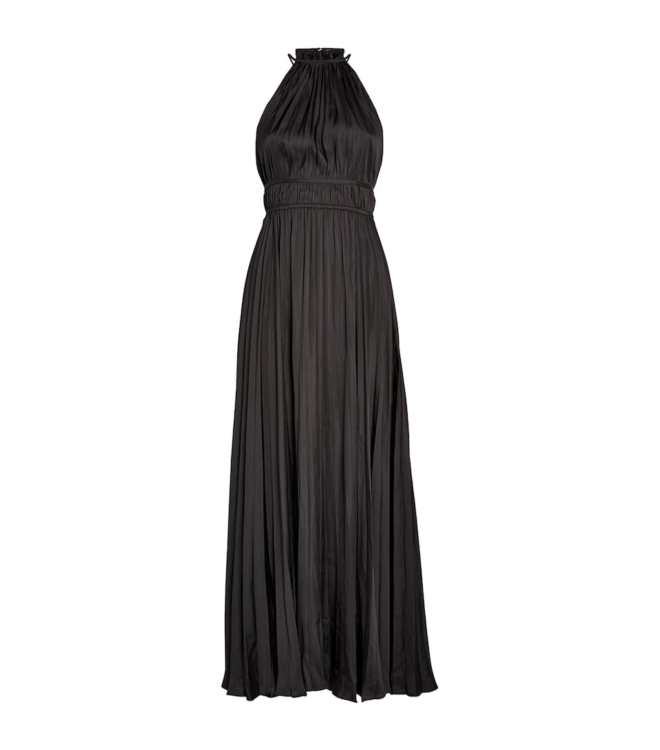 Satin Pleated Maxi Dress
