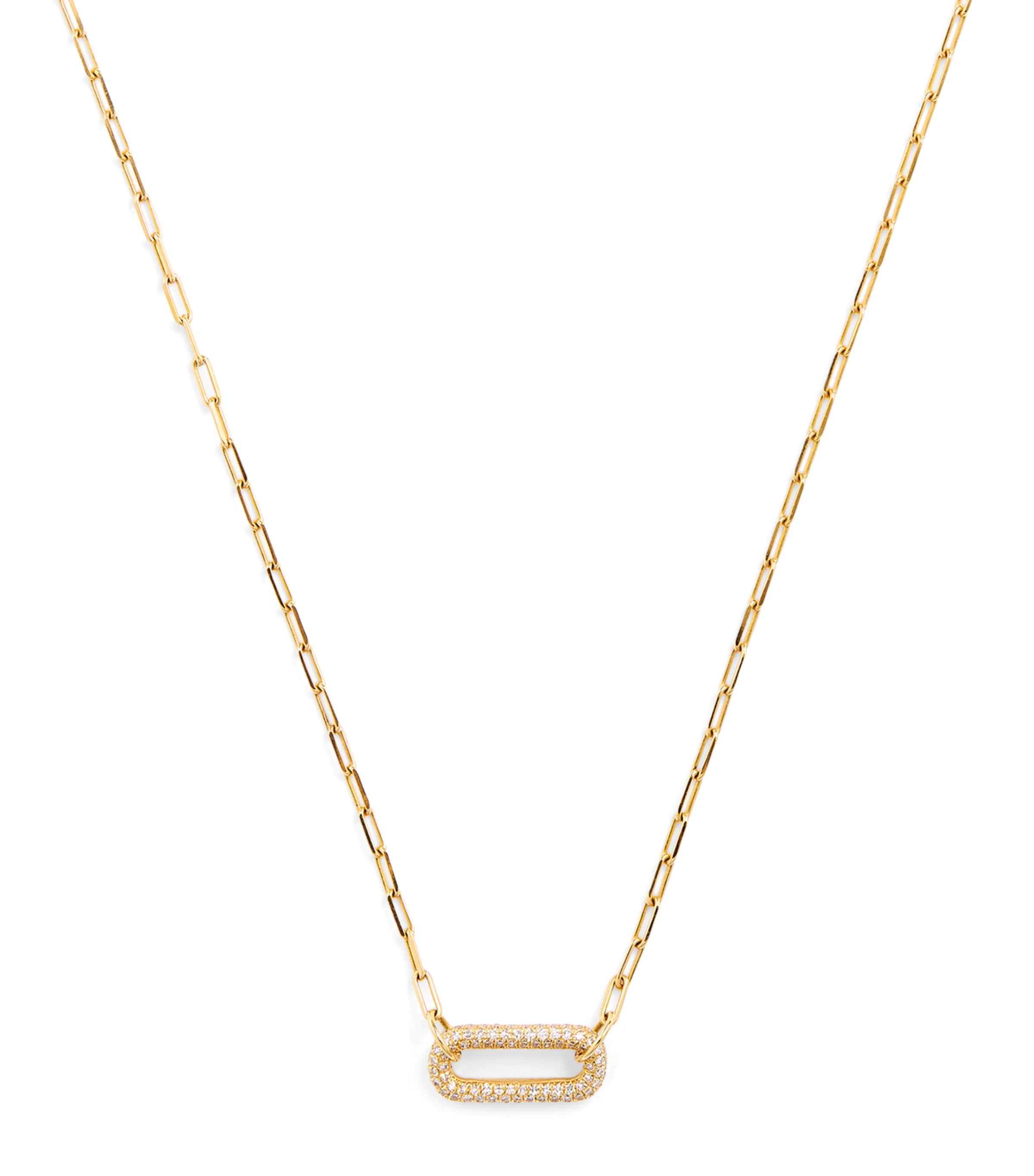 Yellow Gold and Diamond Pavé Link Necklace