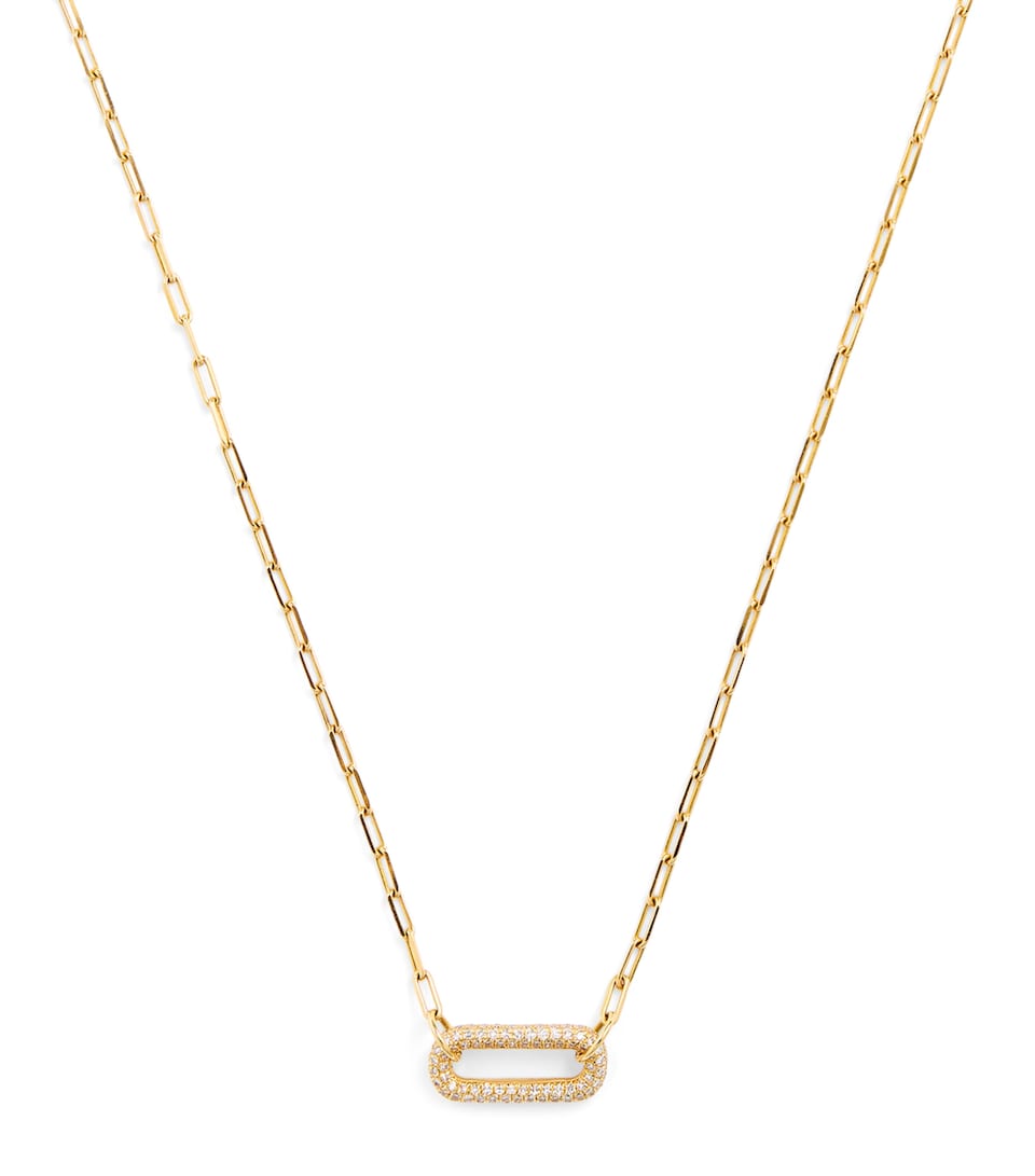 Yellow Gold and Diamond Pavé Link Necklace