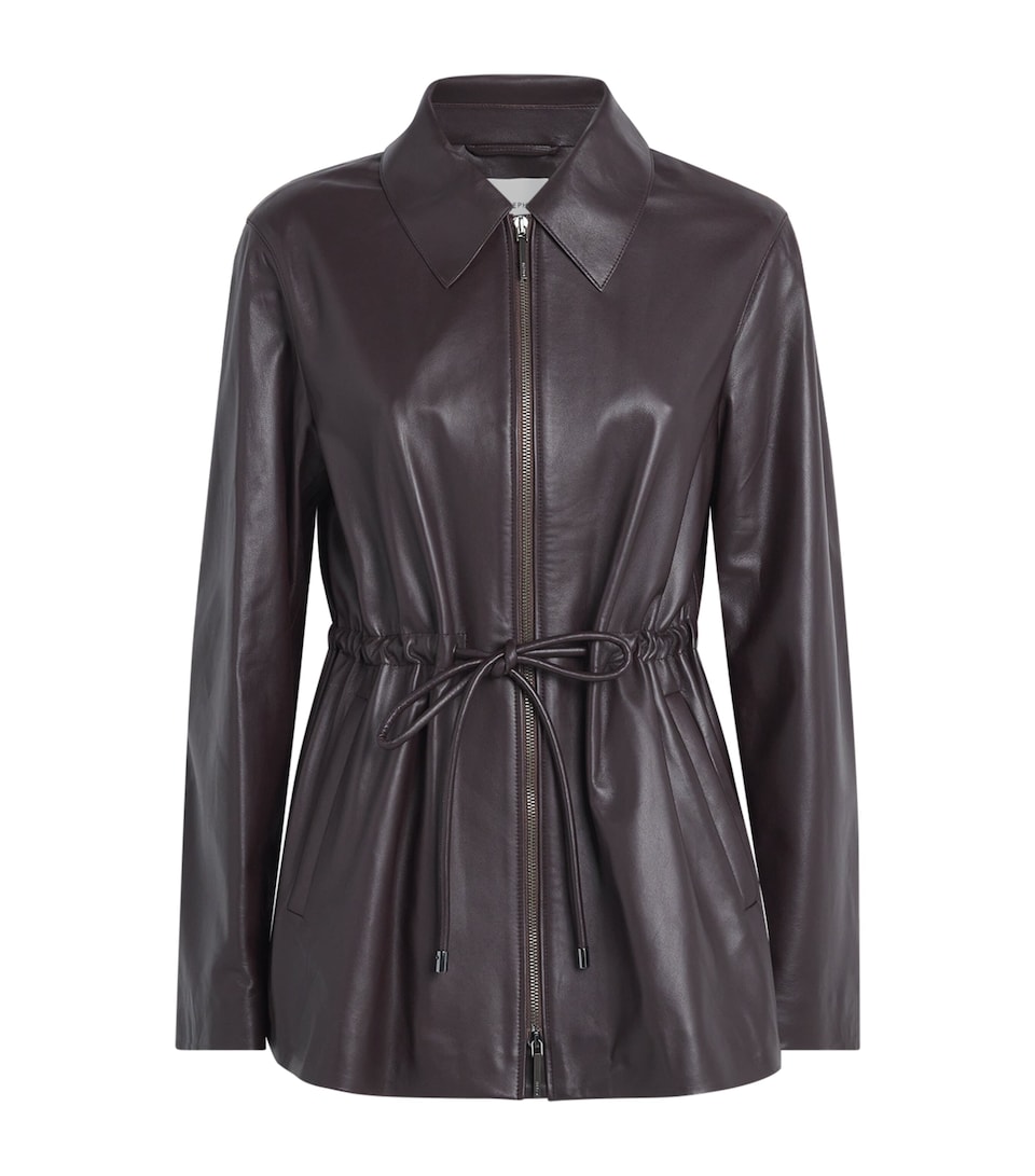 Joseph Womens Nappa Lambskin Tullia Jacket Mahogany