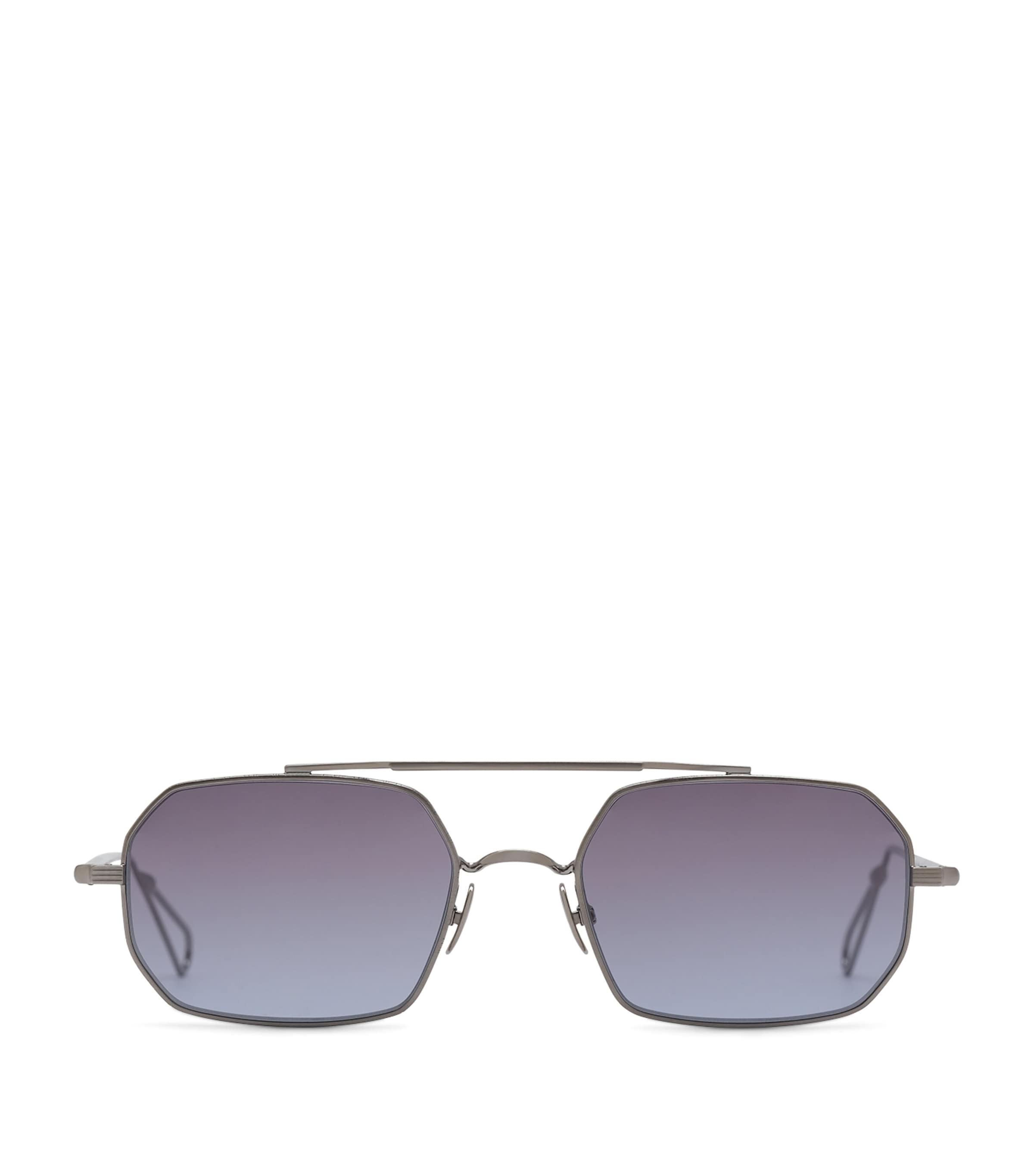 YOKE Clovis Ruthenium Rectangle Sunglasses Ruthenium/ Blu Grad