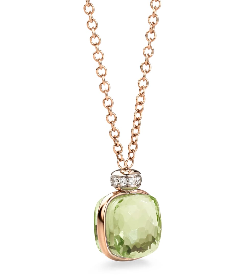 Mixed Gold, Diamond and Prasiolite Nudo Necklace