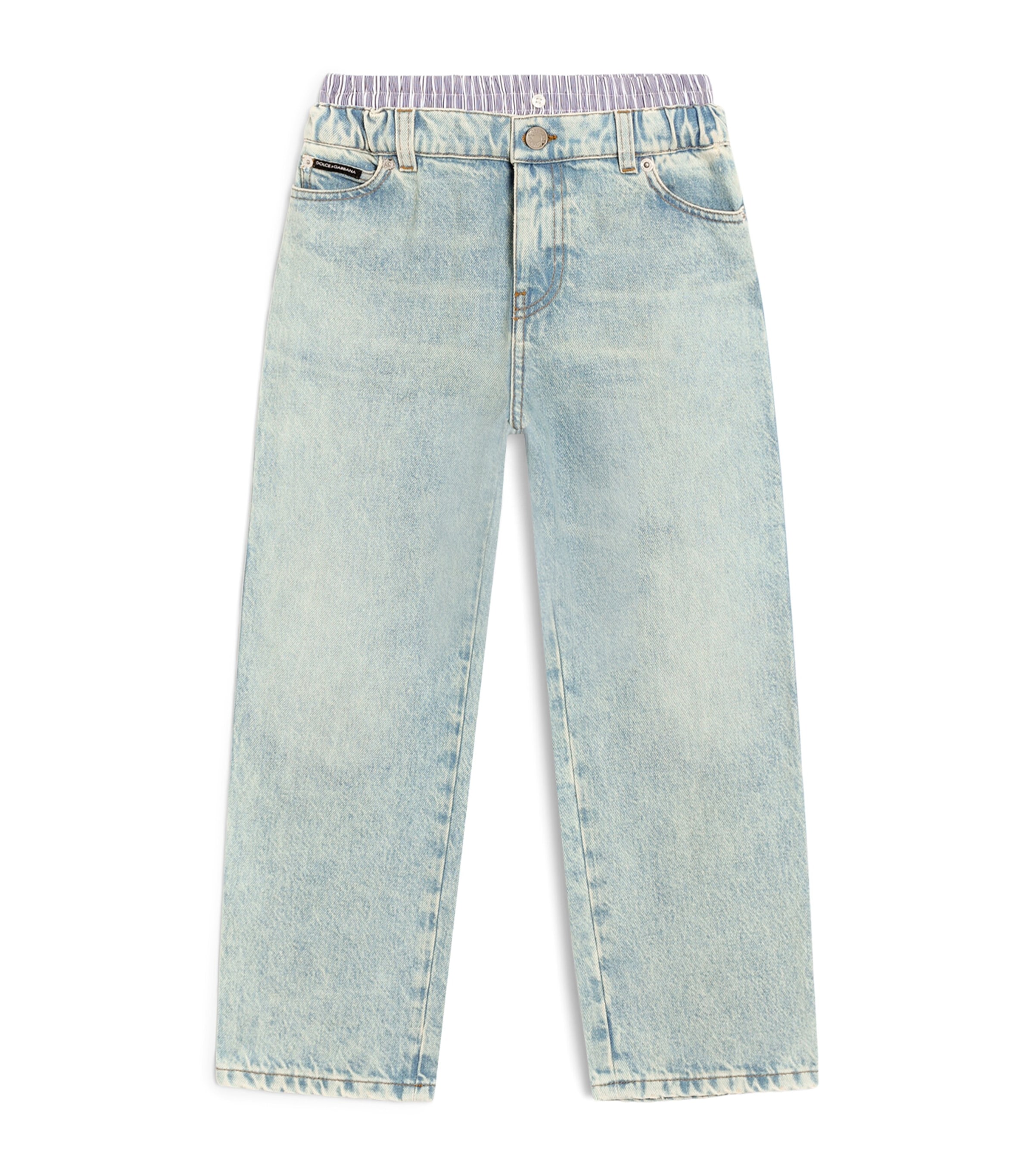 Dolce&Gabbana Kids Waistband-Detail Straight Jeans (8-14 Years) Combined Col