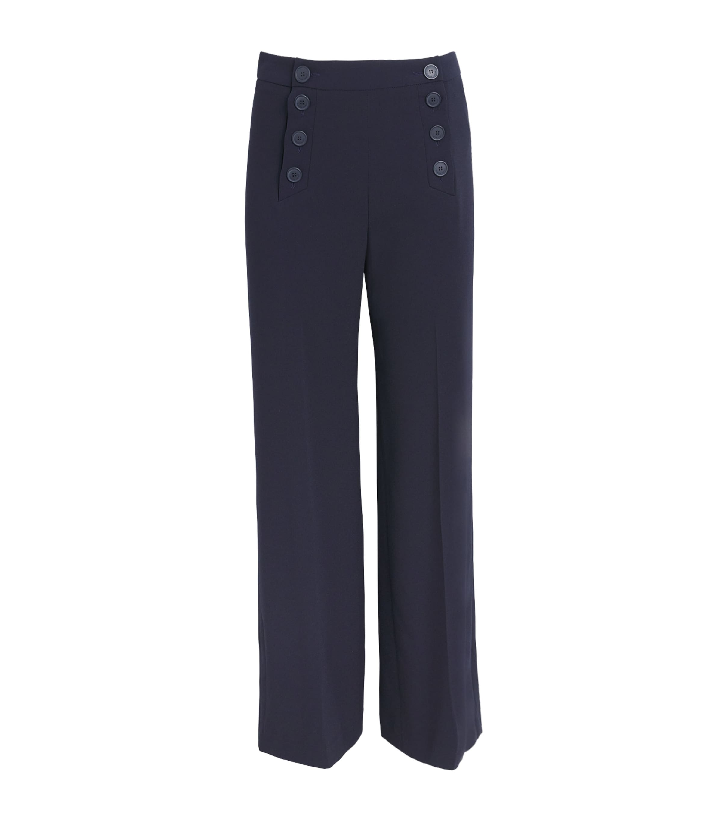Claudie Pierlot Womens Sailor Wide-Leg Trousers Navy