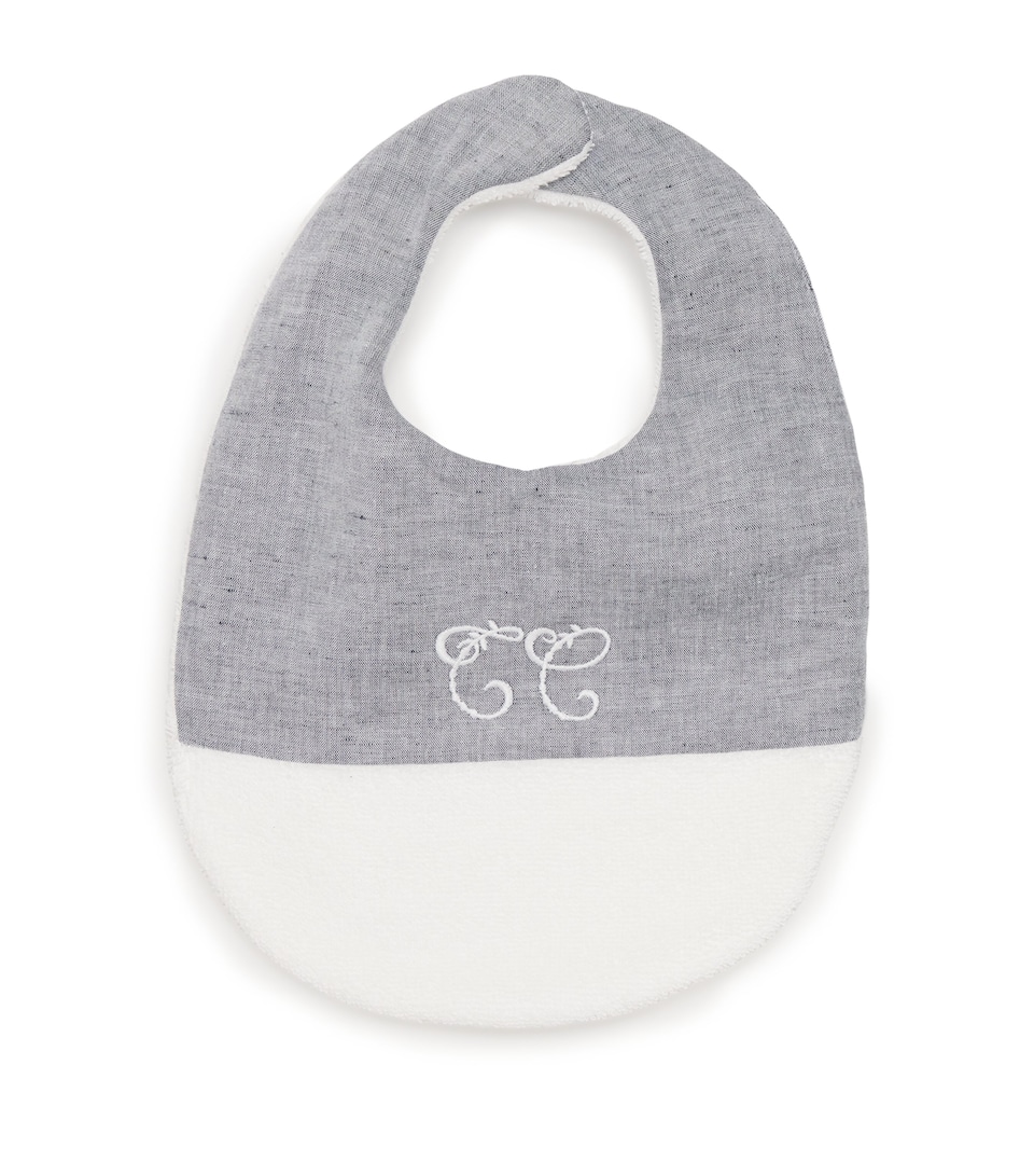 Towelling-Trim Embroidered Bib