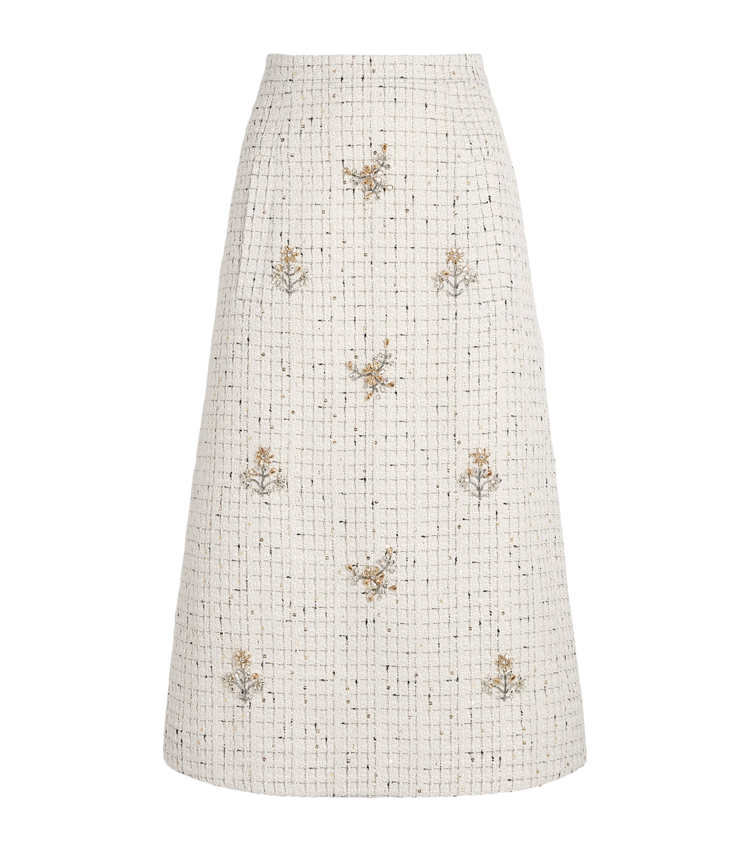 Huishan Zhang Womens Tweed Evelina Midi Skirt White