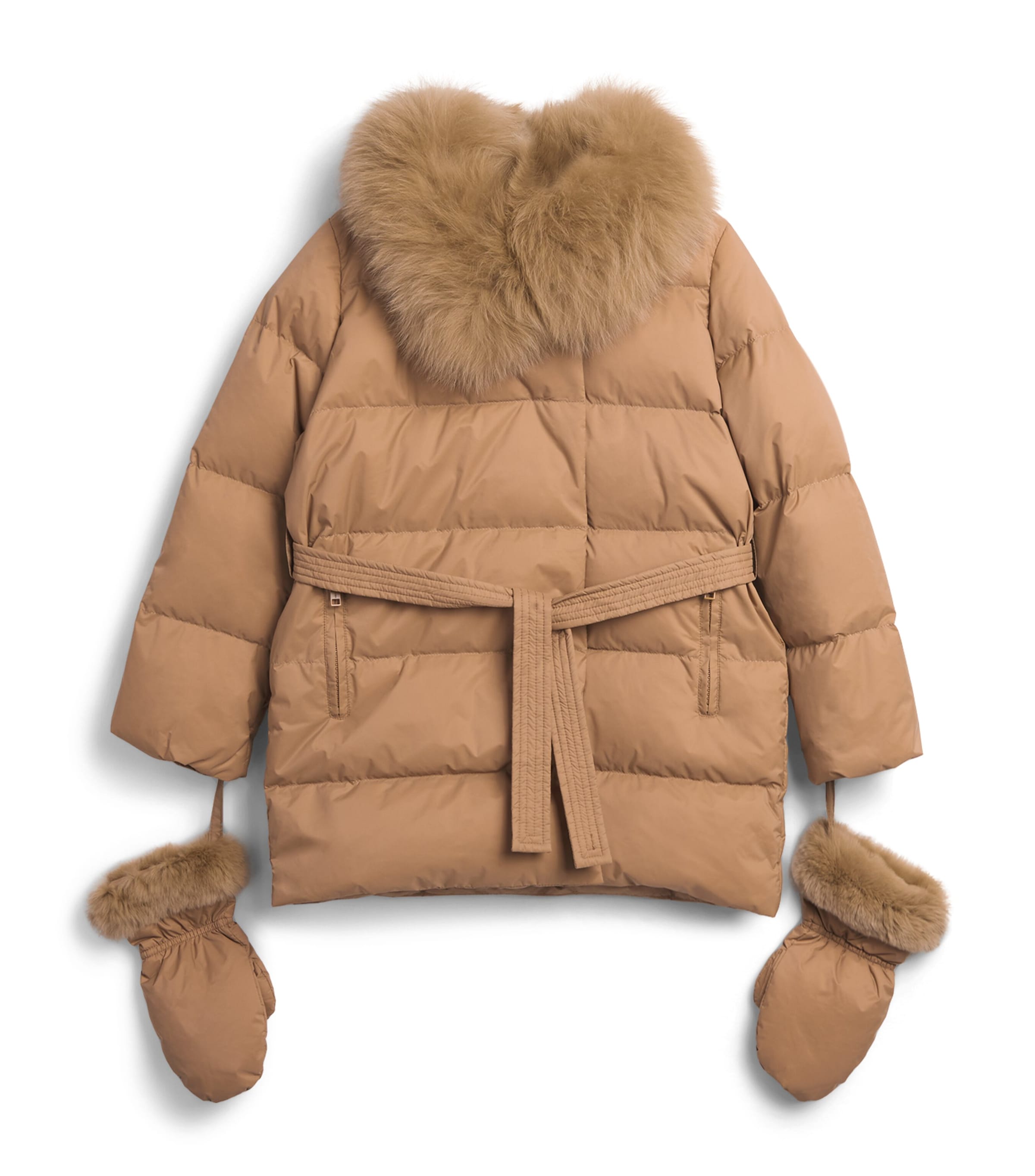 Yves Salomon Enfant Down Fur-Trim Puffer Jacket (6-14 Years)