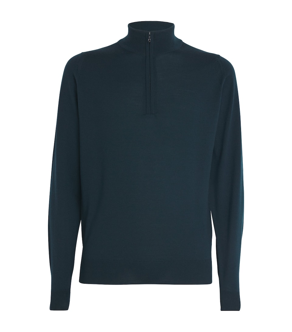 Extra Fine Merino Wool Half-Zip Tapton Sweater