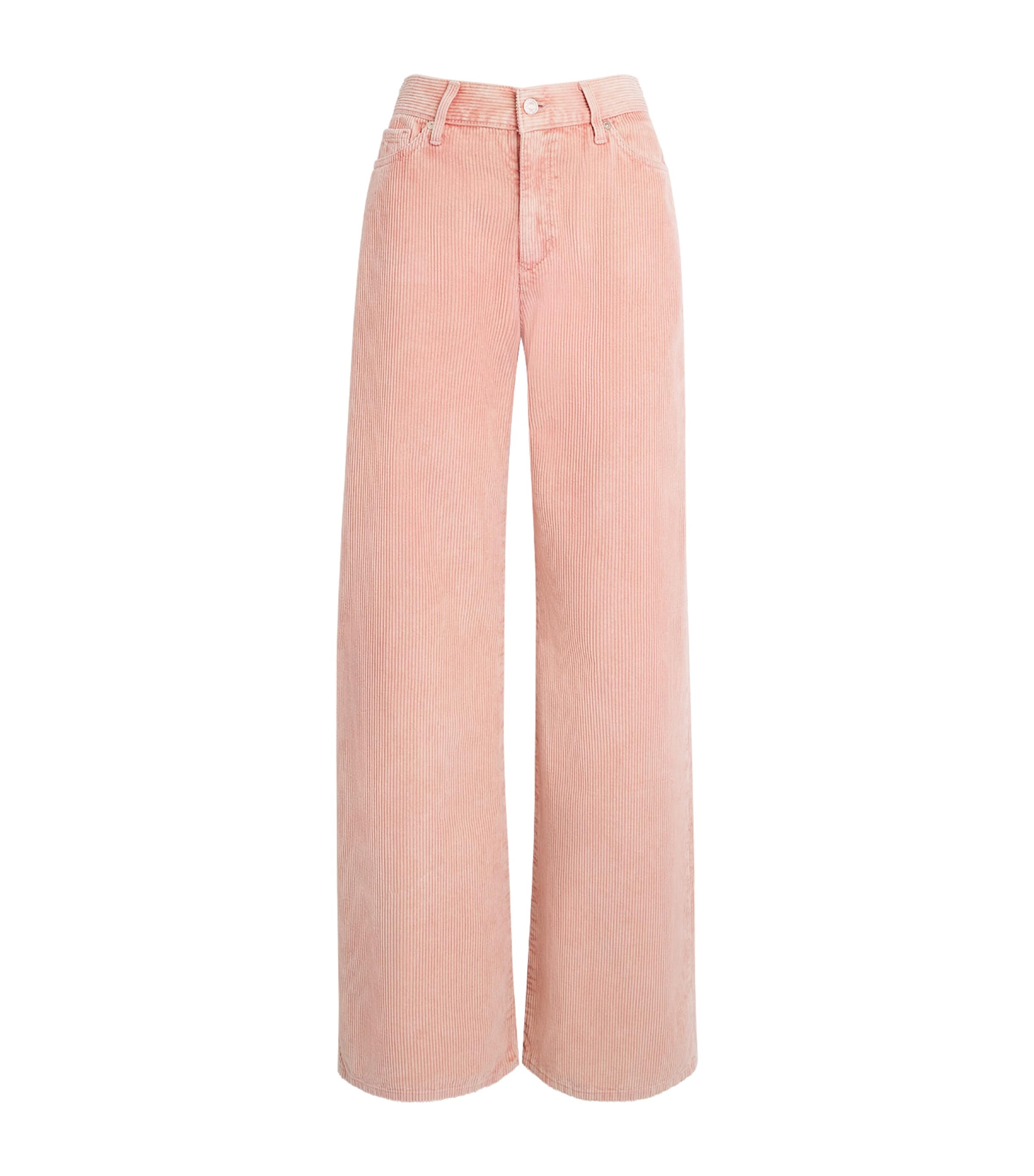 7 For All Mankind Womens Corduroy Lotta Wide-Leg Trousers Blushing