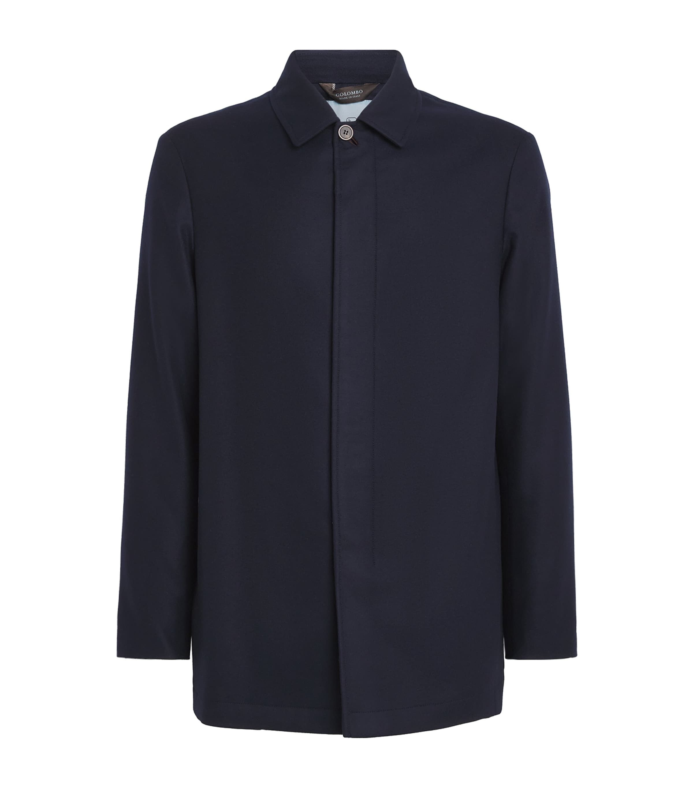 Colombo Mens Wool Car Coat Dark Blue